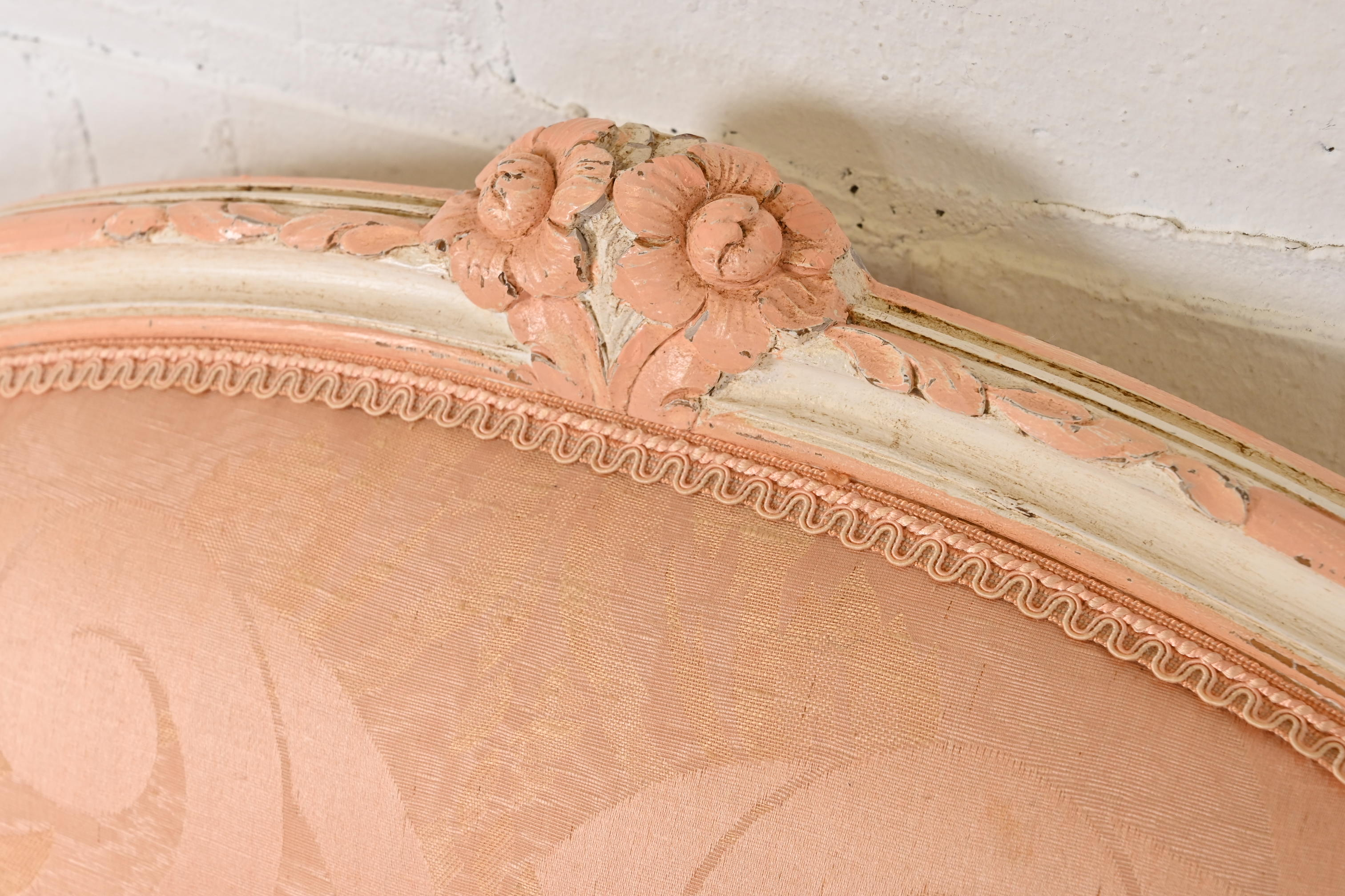 French Provincial Louis XV Carved Painted Walnut Fauteuils, Pair - Image 8
