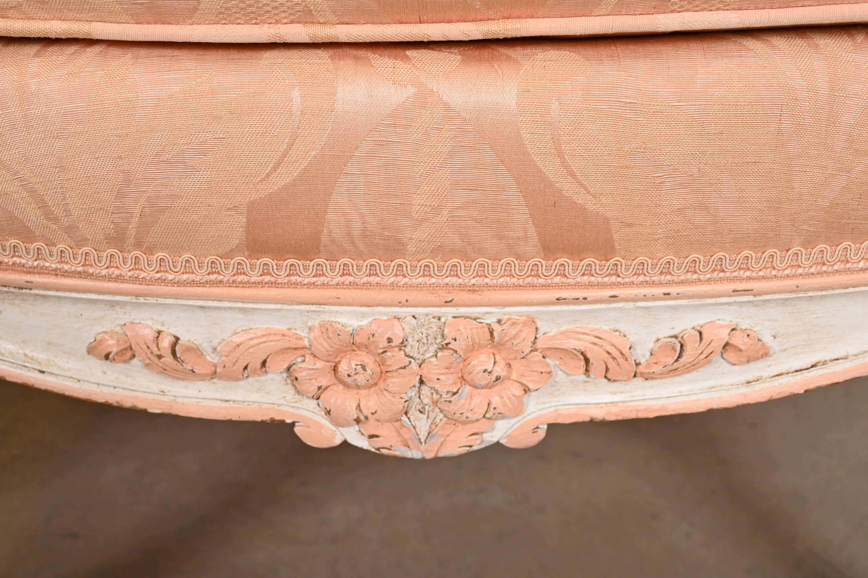 French Provincial Louis XV Carved Painted Walnut Fauteuils, Pair - Image 10