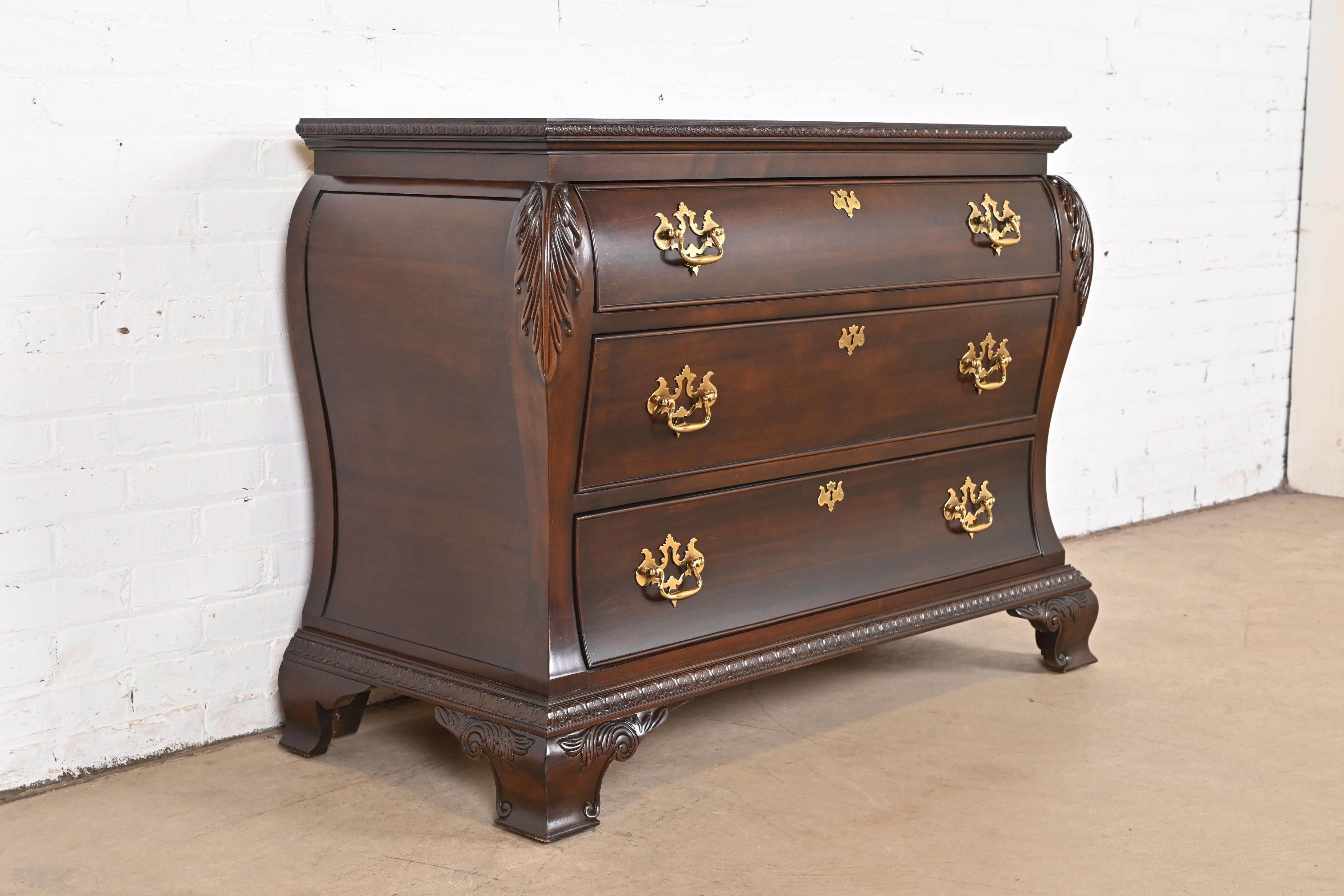 Century Furniture Georgian Carved Mahogany Bombay Dresser or Commode - Image 3