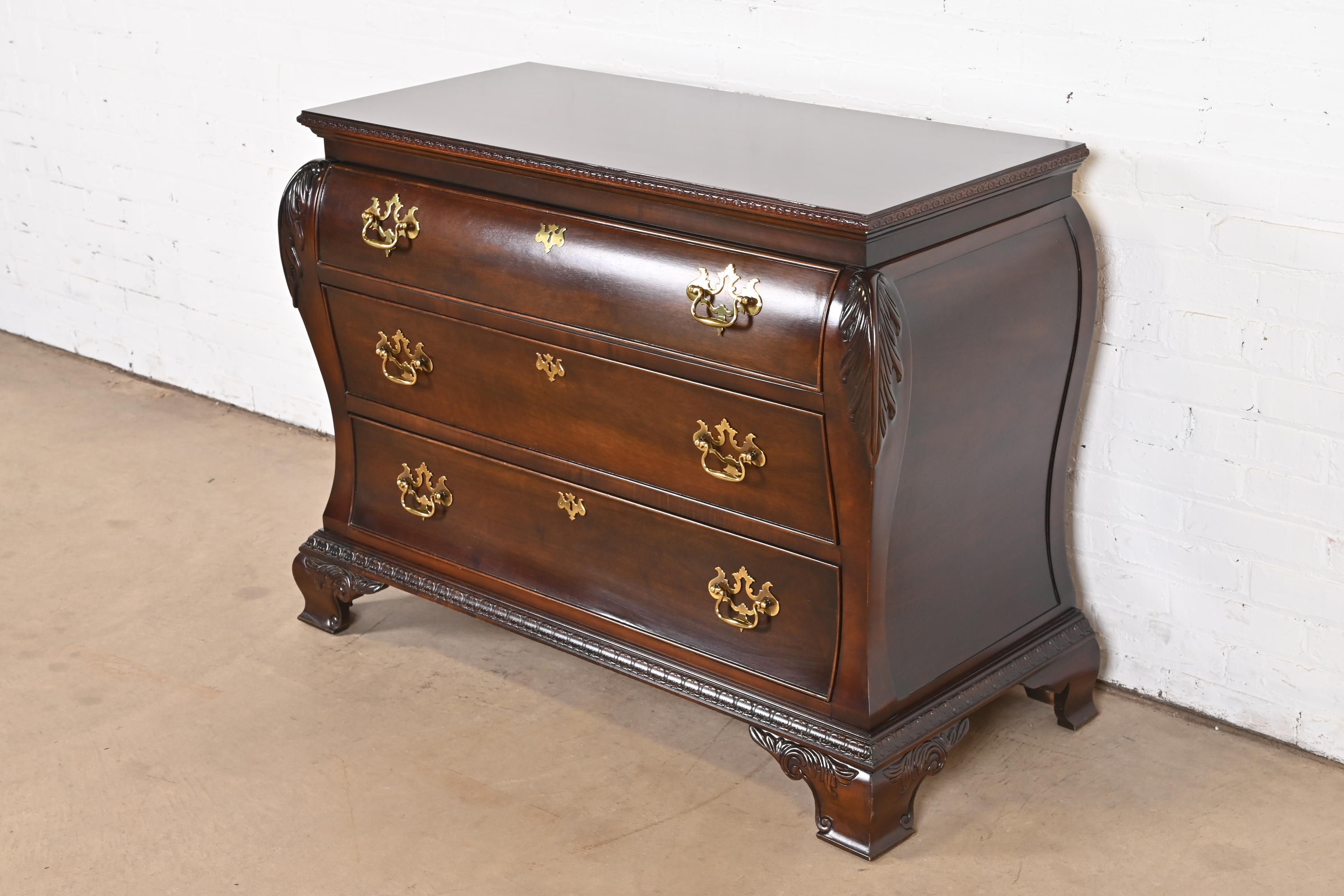 Century Furniture Georgian Carved Mahogany Bombay Dresser or Commode - Image 3