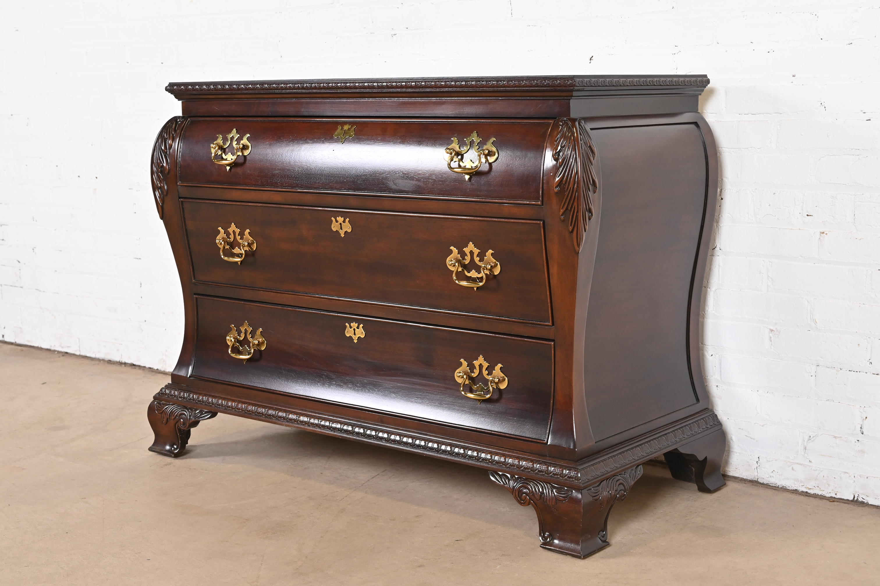 Century Furniture Georgian Carved Mahogany Bombay Dresser or Commode - Image 2
