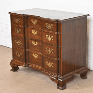 Ethan Allen Georgian Solid Cherry Wood Block Front Chest of Drawers