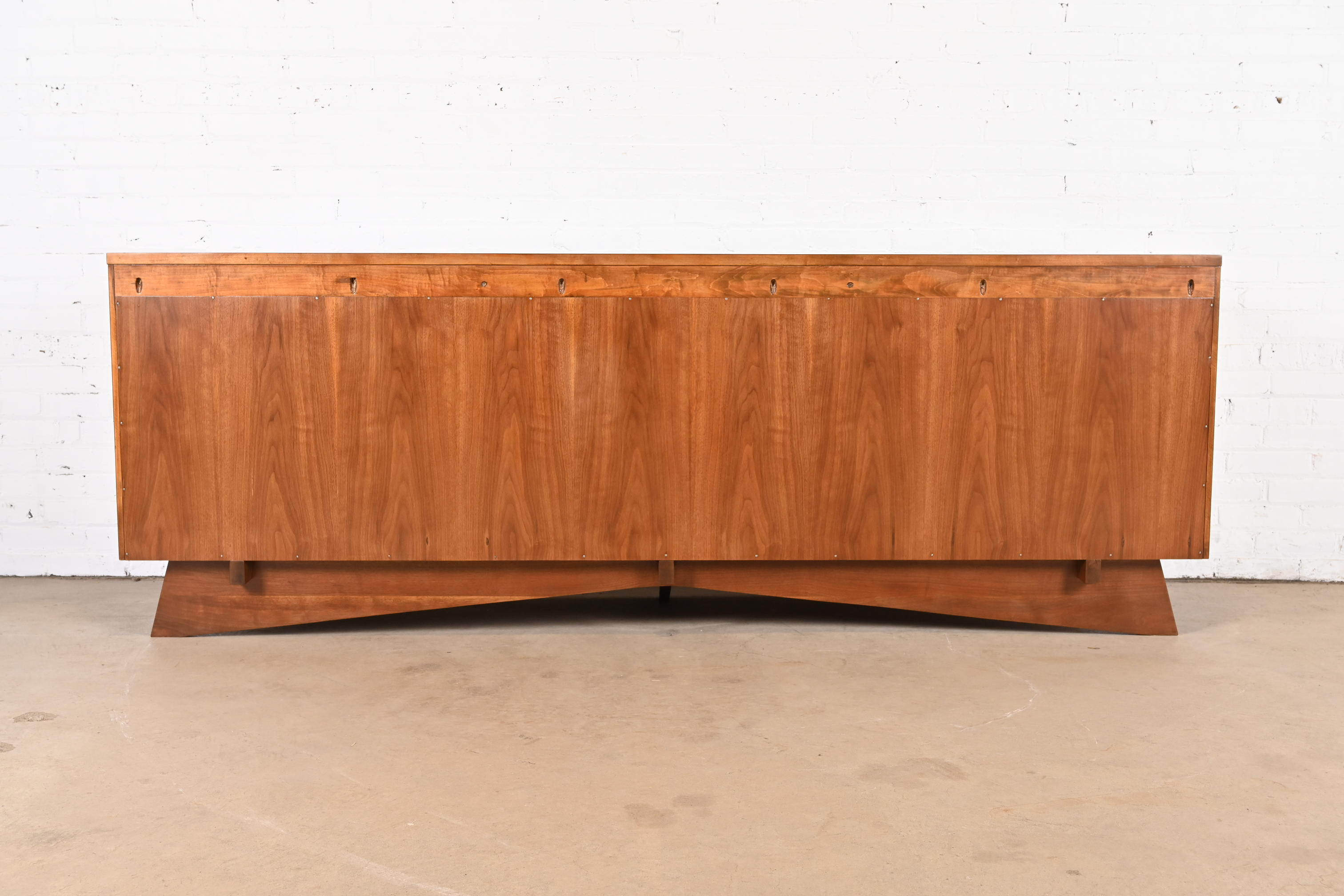George Nakashima Monumental Sculpted Walnut Dresser for Widdicomb, Newly Restored - Image 11