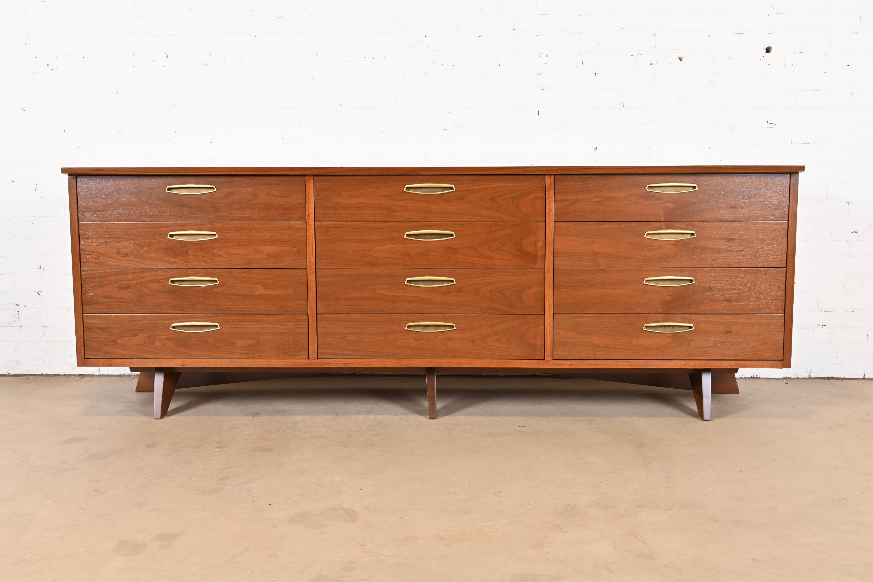 George Nakashima Monumental Sculpted Walnut Dresser for Widdicomb, Newly Restored - Image 2