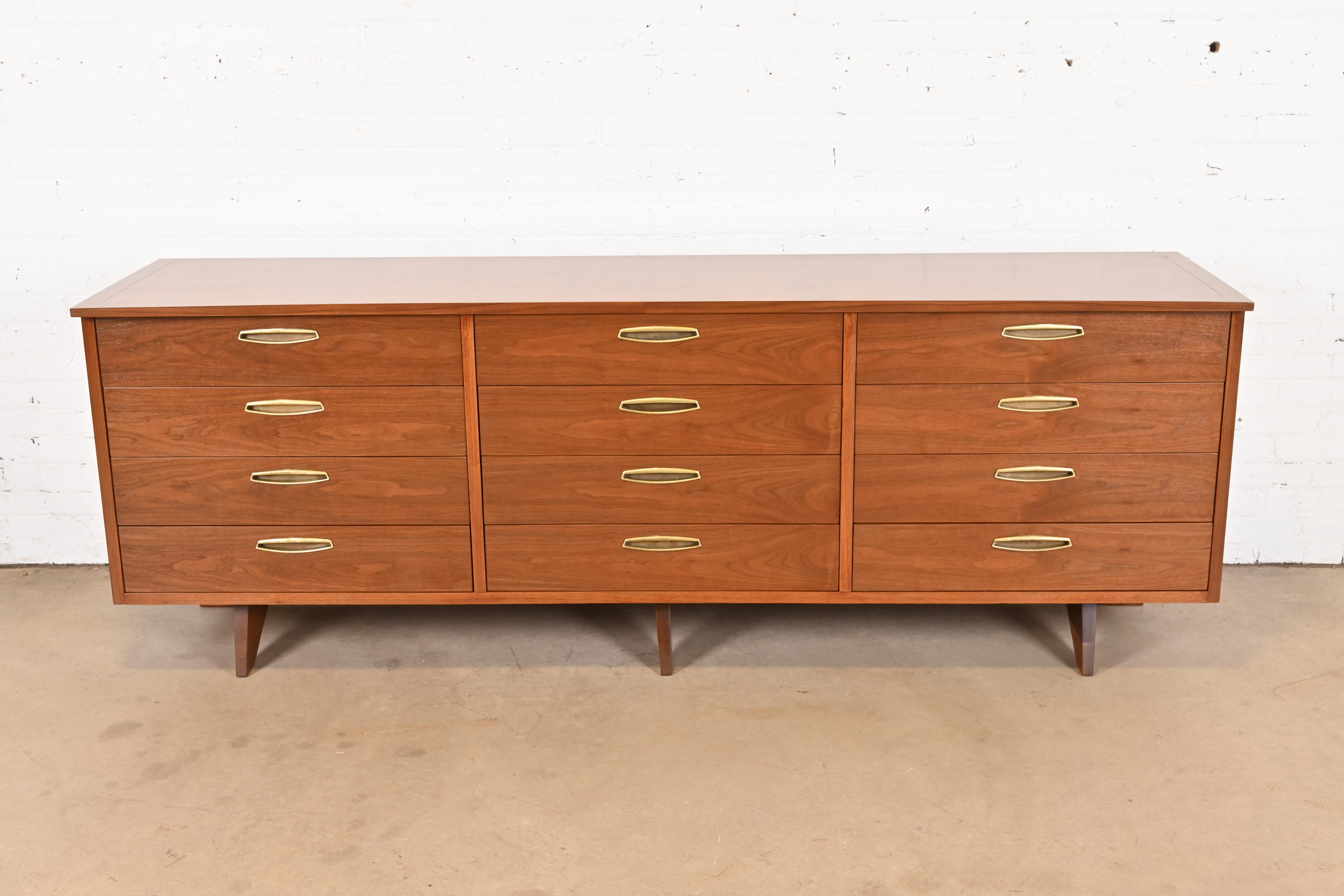 George Nakashima Monumental Sculpted Walnut Dresser for Widdicomb, Newly Restored - Image 3