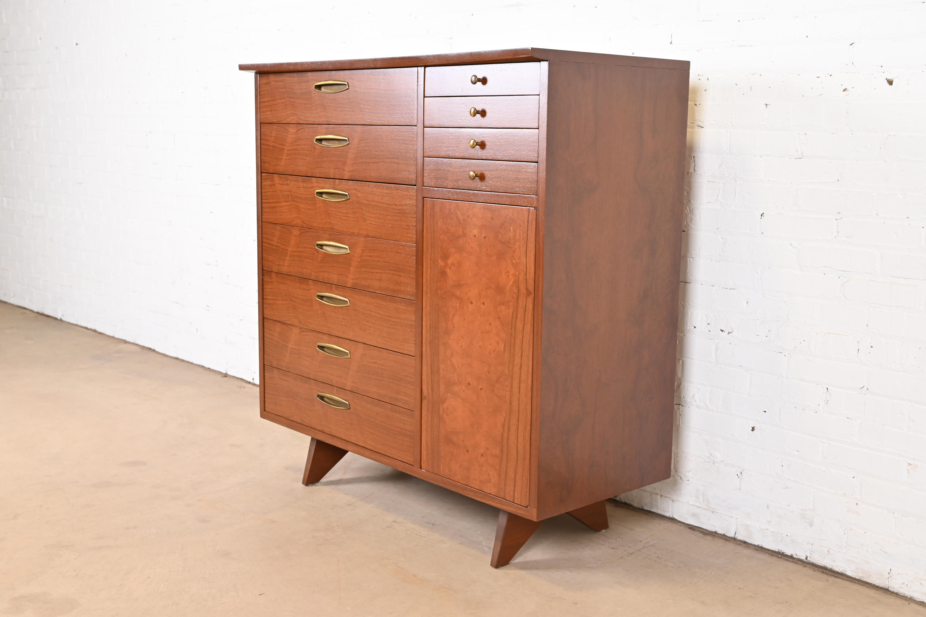 George Nakashima Sculpted Walnut Gentleman's Chest for Widdicomb, Newly Restored - Image 2