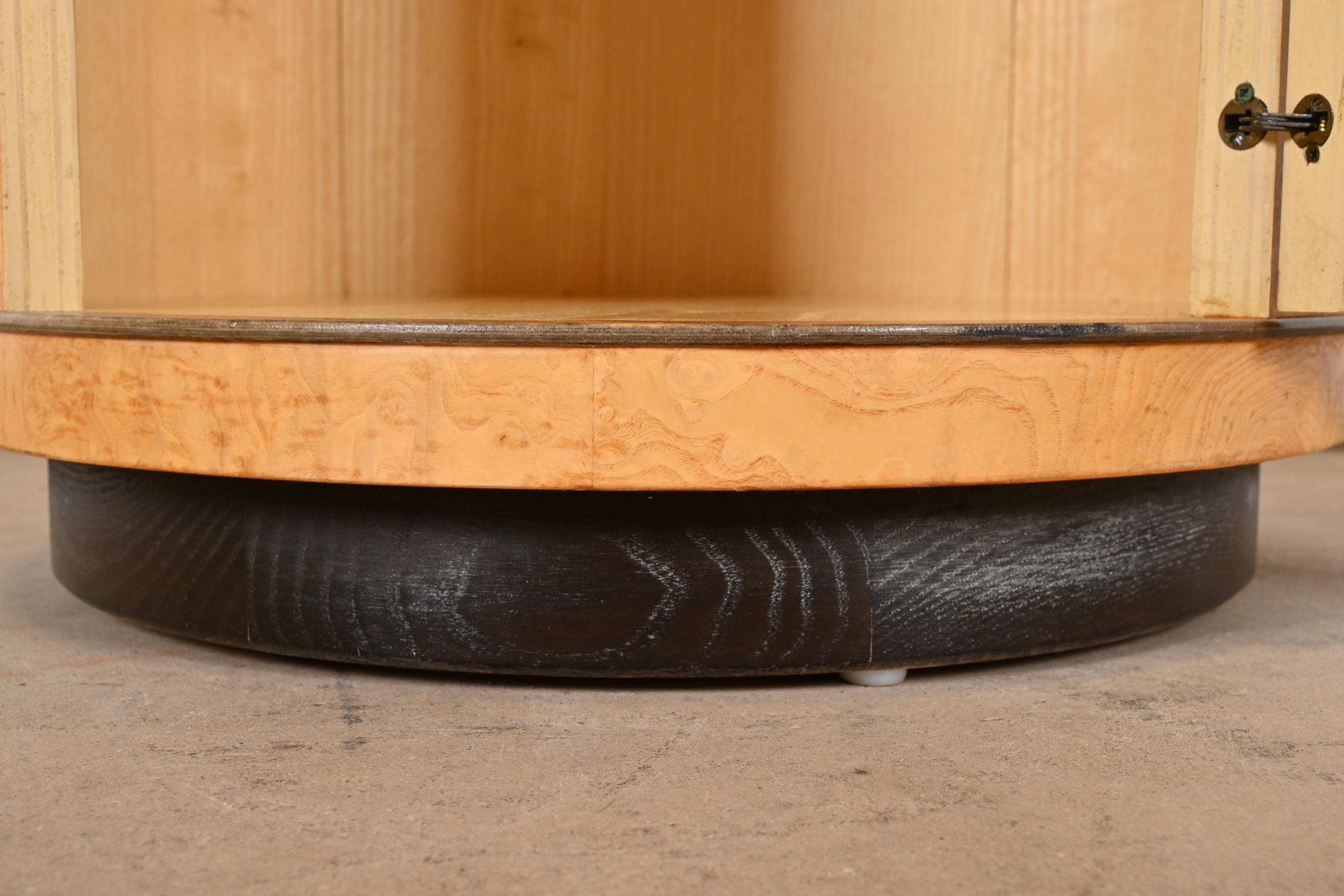 Milo Baughman Style Burl Wood Drum Side Table by Henredon - Image 9
