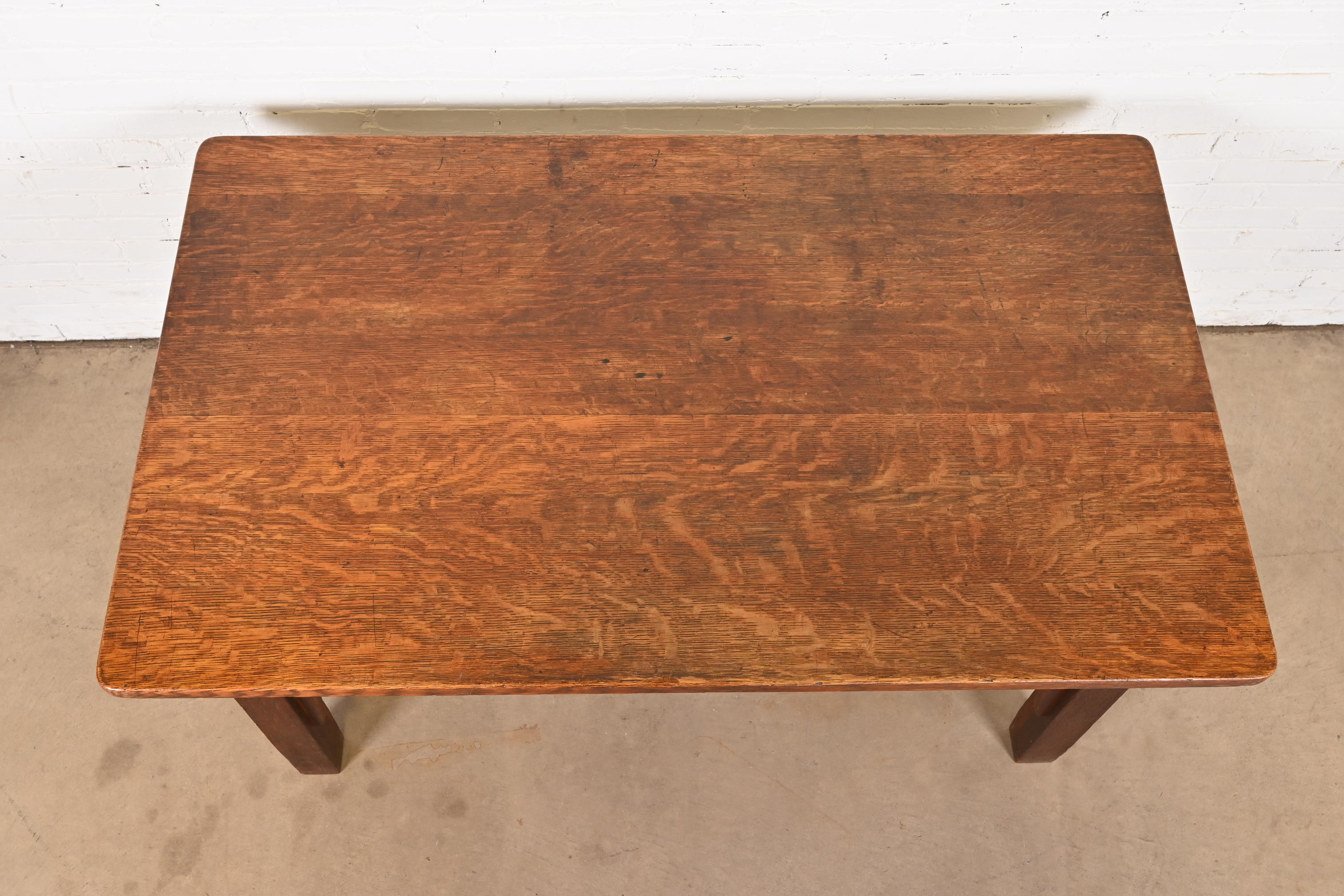 Stickley Brothers Antique Mission Oak Arts & Crafts Desk or Library Table, Circa 1900 - Image 10