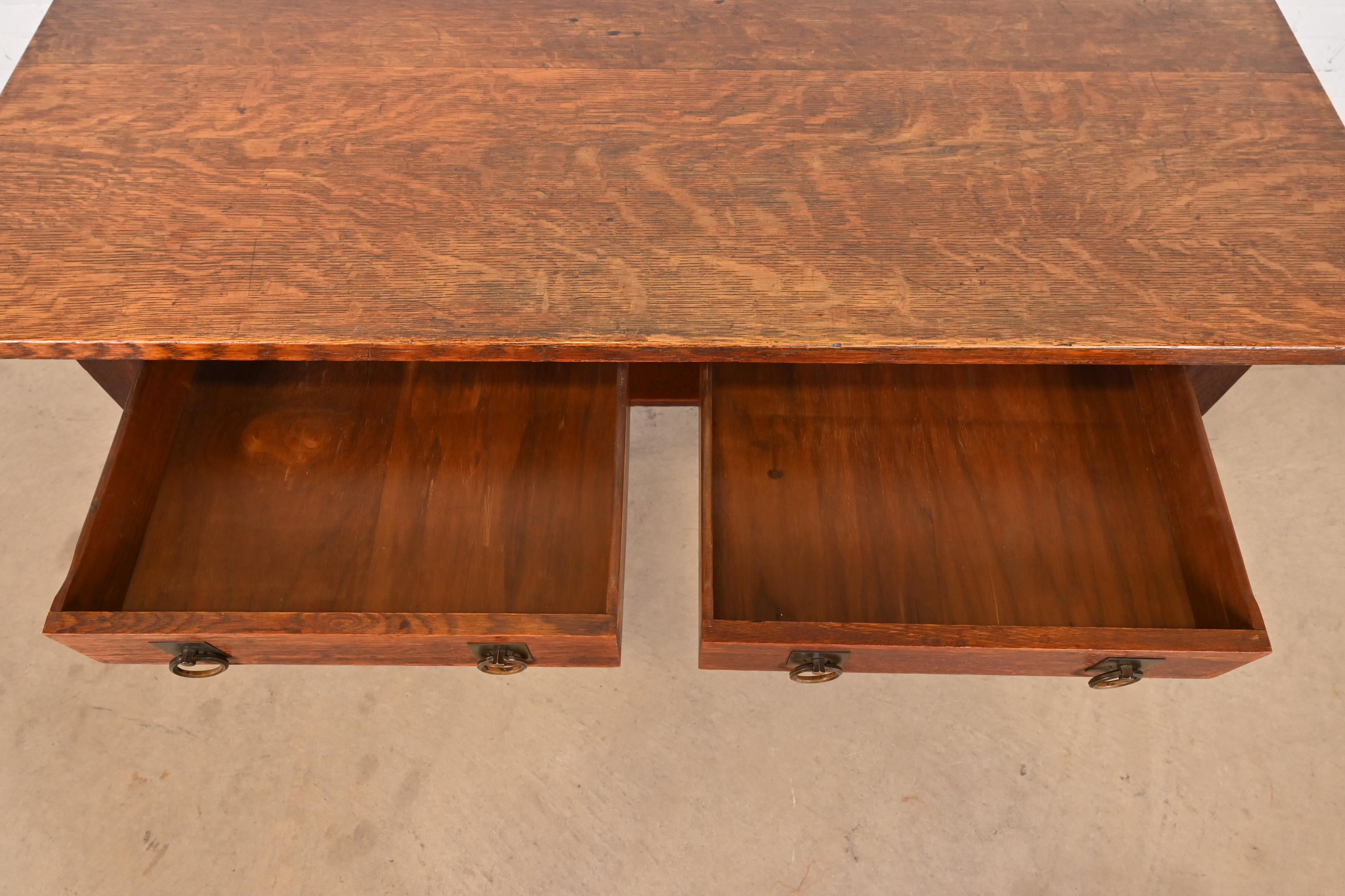 Stickley Brothers Antique Mission Oak Arts & Crafts Desk or Library Table, Circa 1900 - Image 9