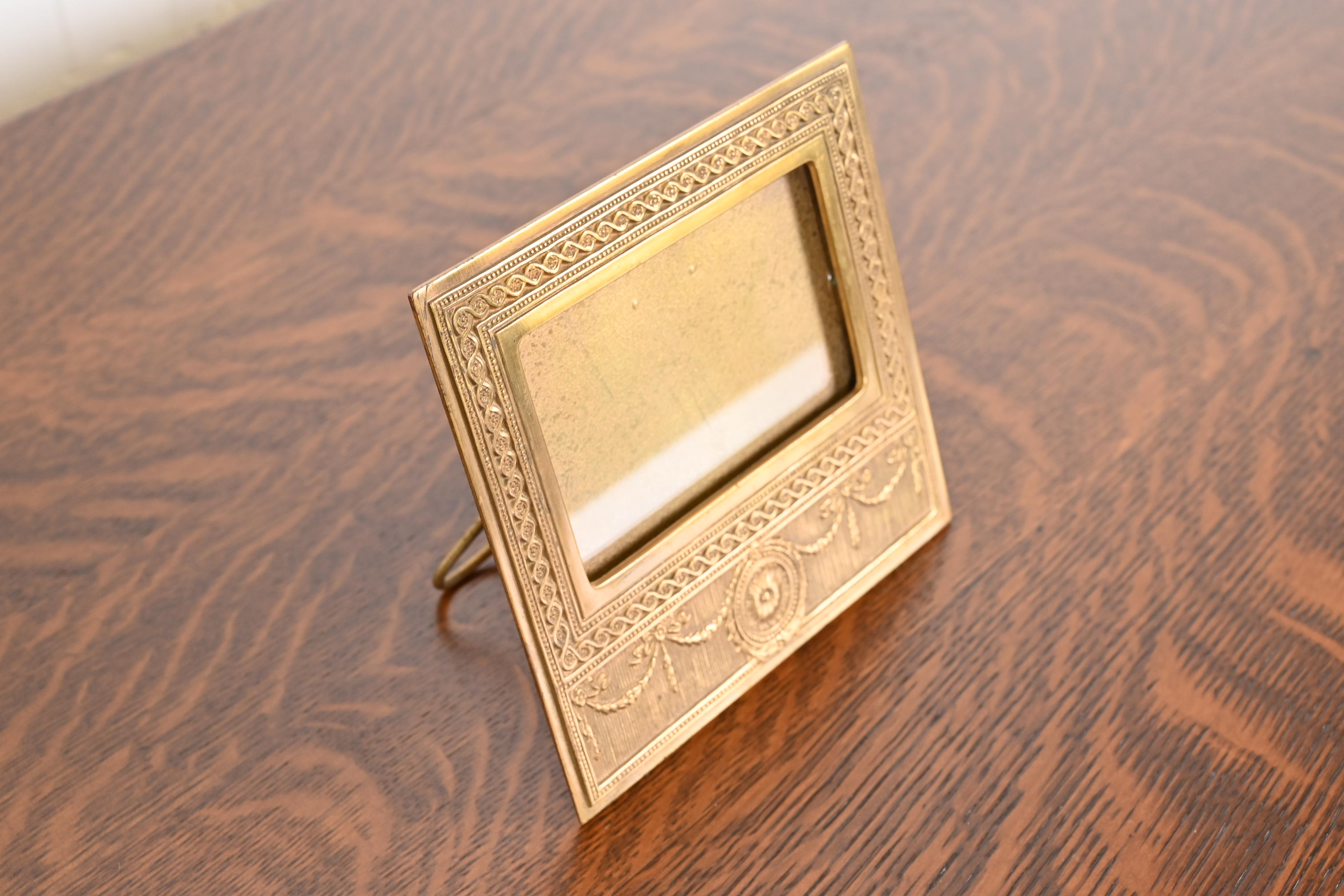 Tiffany Studios New York Adam Bronze Doré Desk Calendar Frame or Picture Frame - Image 4
