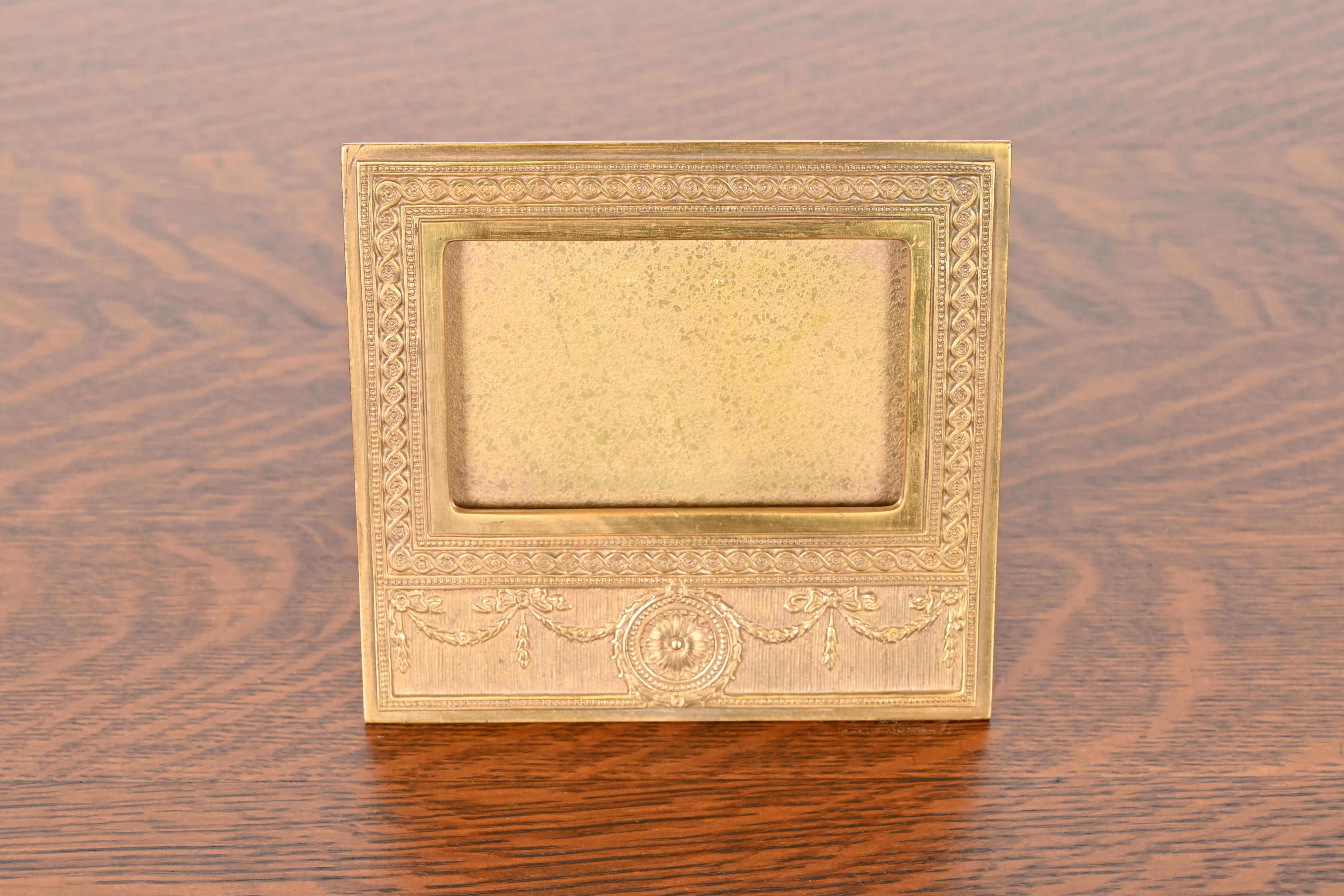 Tiffany Studios New York Adam Bronze Doré Desk Calendar Frame or Picture Frame - Image 2