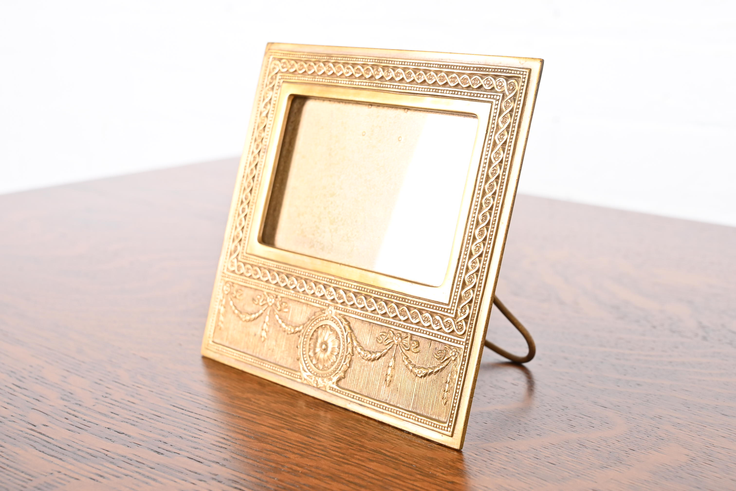 Tiffany Studios New York Adam Bronze Doré Desk Calendar Frame or Picture Frame - Image 3