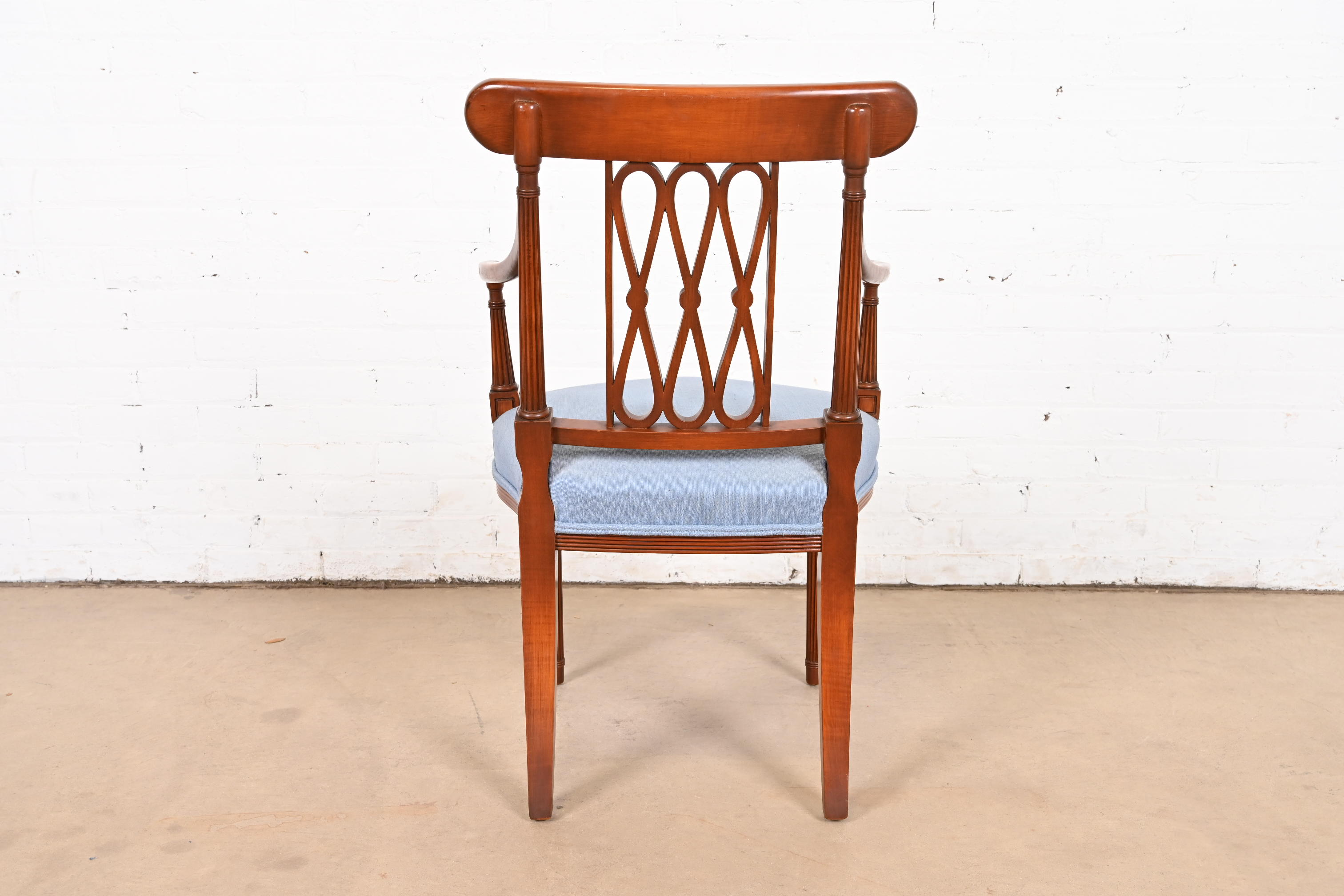 French Regency Louis XVI Carved Cherry Wood Armchair or Club Chair - Image 11