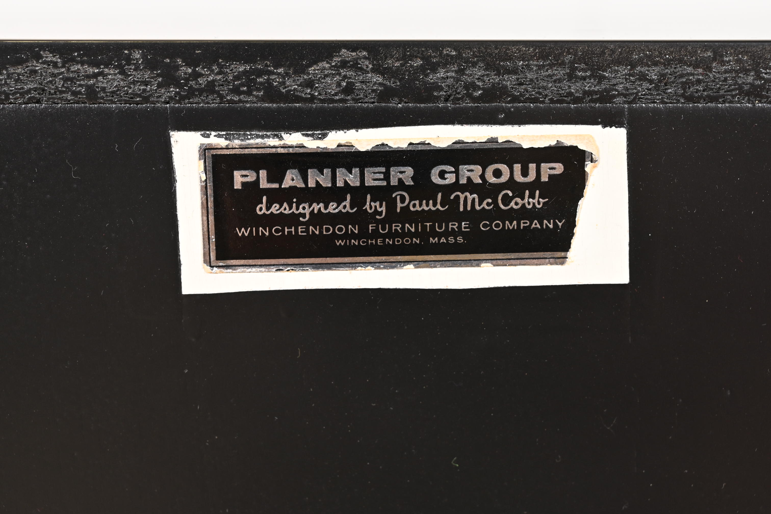 Paul McCobb Planner Group Black Lacquered Record Cabinet With Sliding Doors, Newly Refinished - Image 11