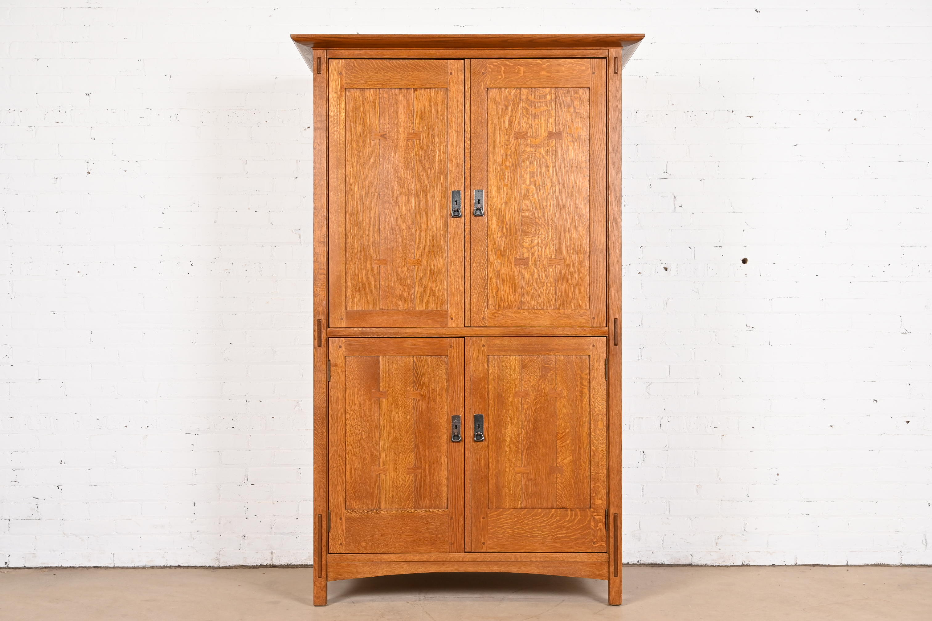 Stickley Mission Oak Arts & Crafts Media Armoire Cabinet