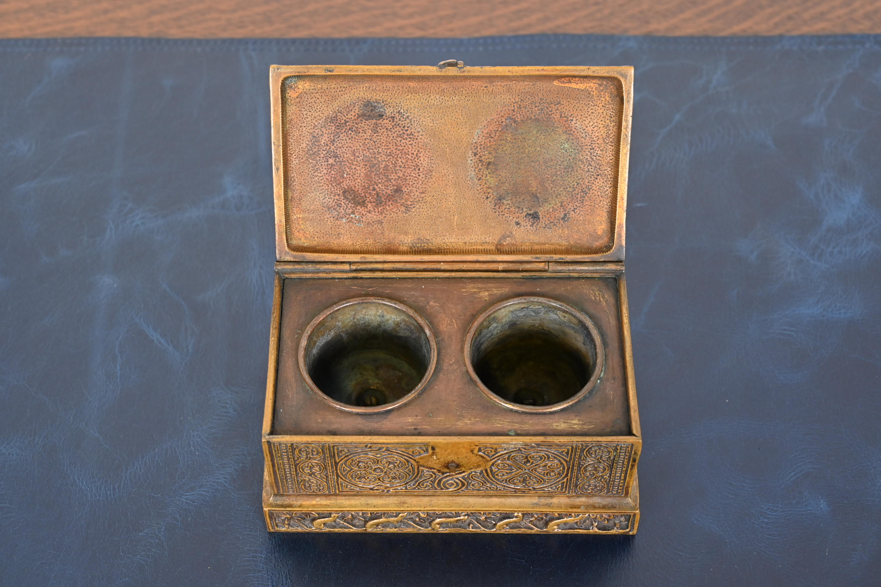 Tiffany Studios New York Venetian Bronze Double Inkwell - Image 7