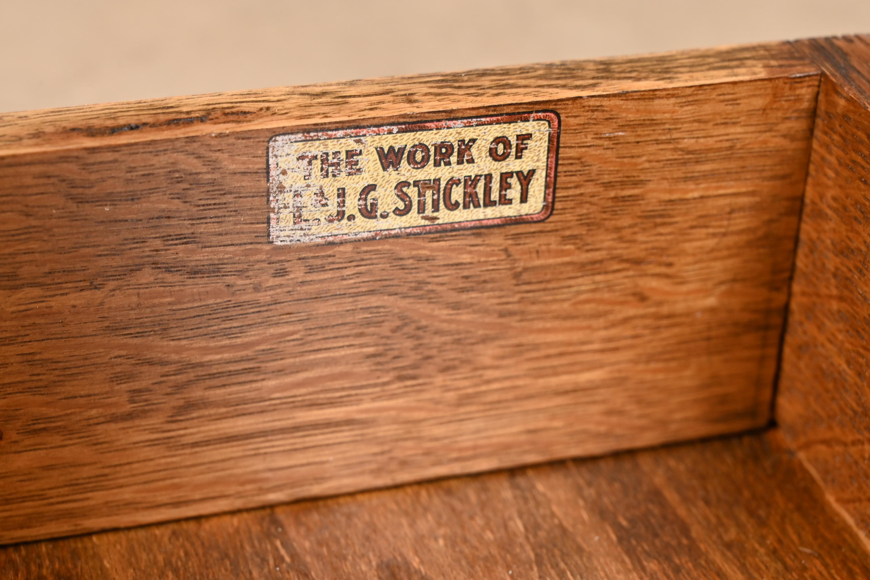 Antique L. & J. G. Stickley Mission Oak Arts & Crafts Writing Desk or Library Table, Newly Restored - Image 8