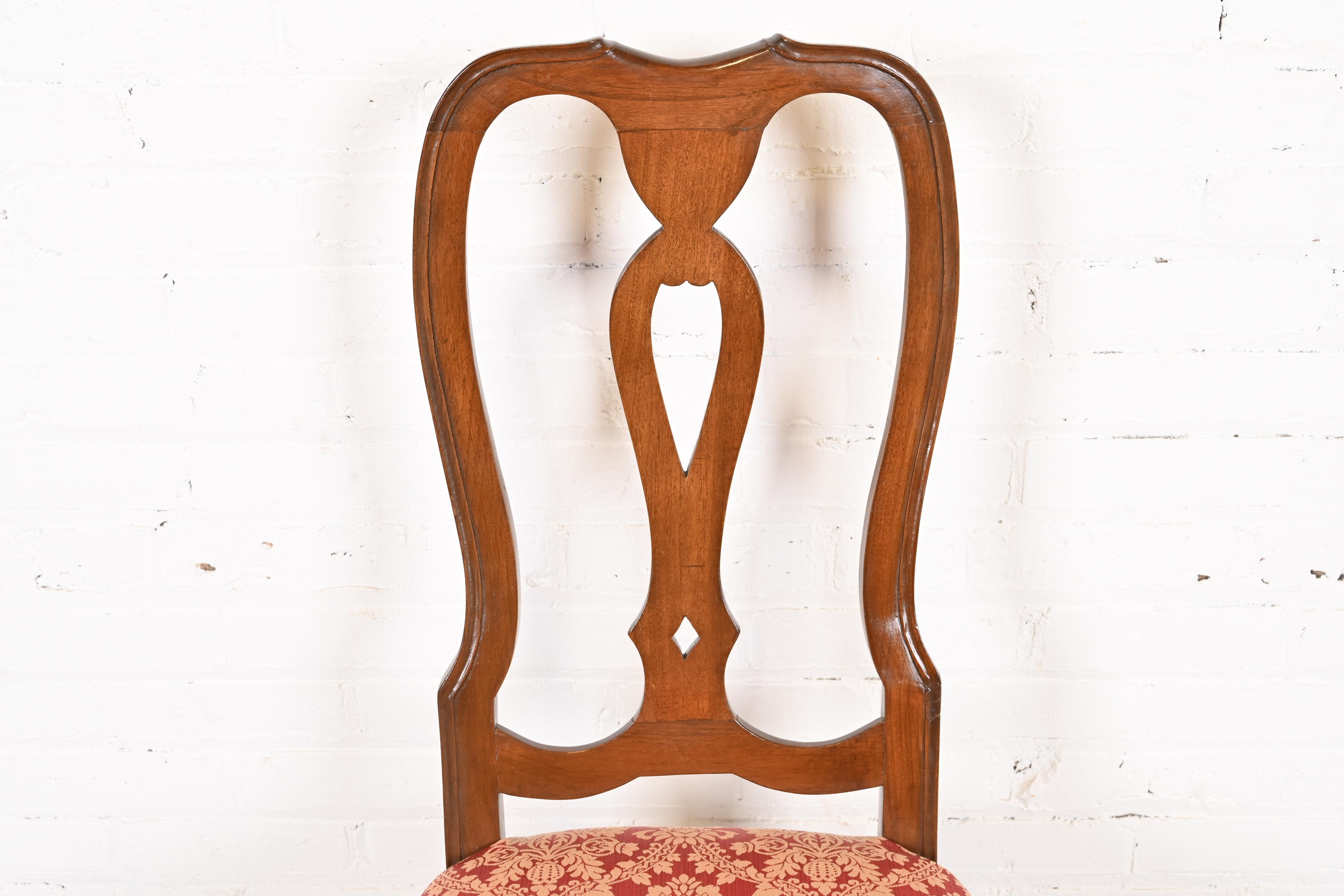 Baker Furniture Italian Provincial Louis XV Carved Walnut Dining Chairs, Set of Eight - Image 6