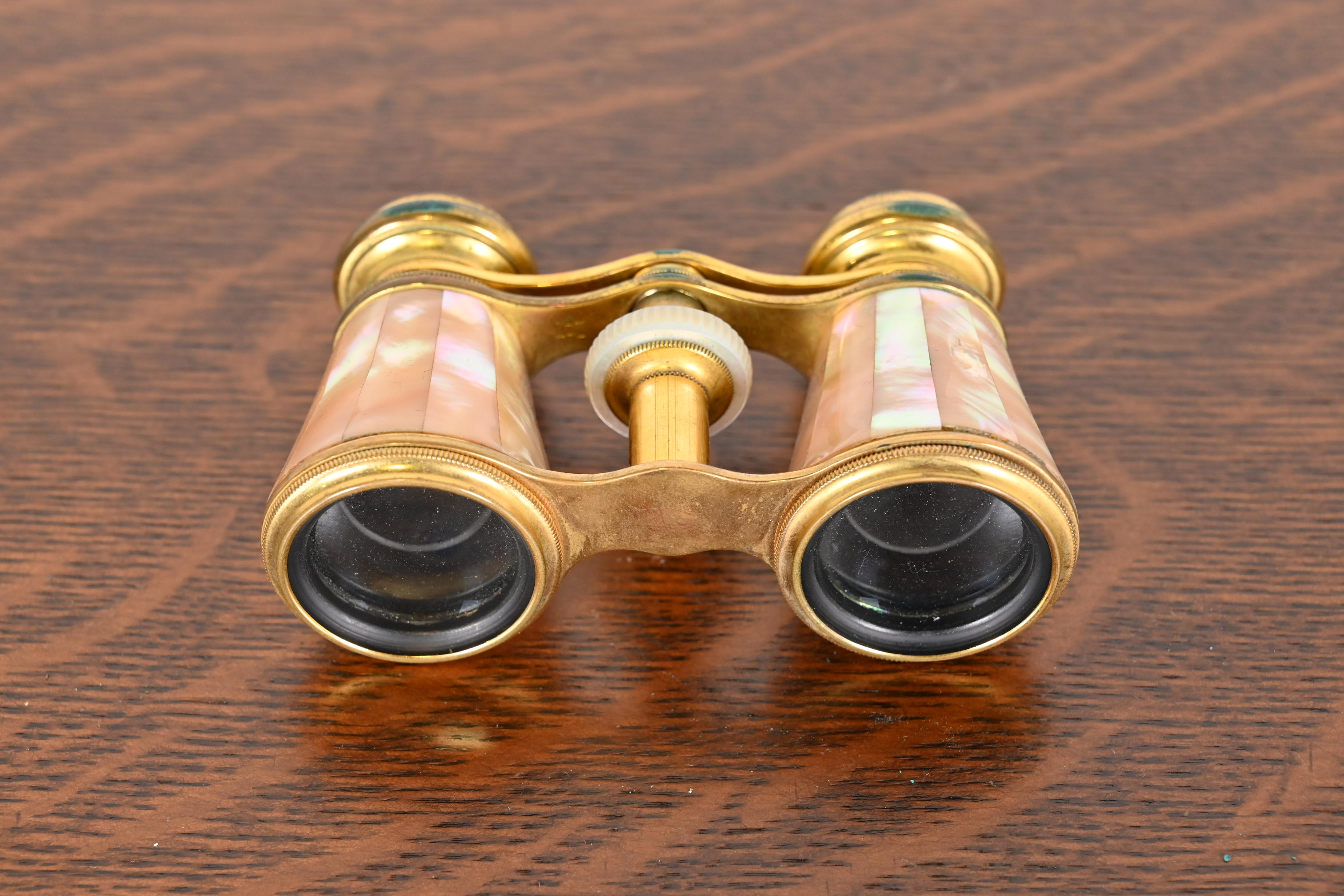 Colmont Ft Paris Mother of Pearl French Opera Glasses With Velvet Lined Leather Case, Circa 1890s - Image 3