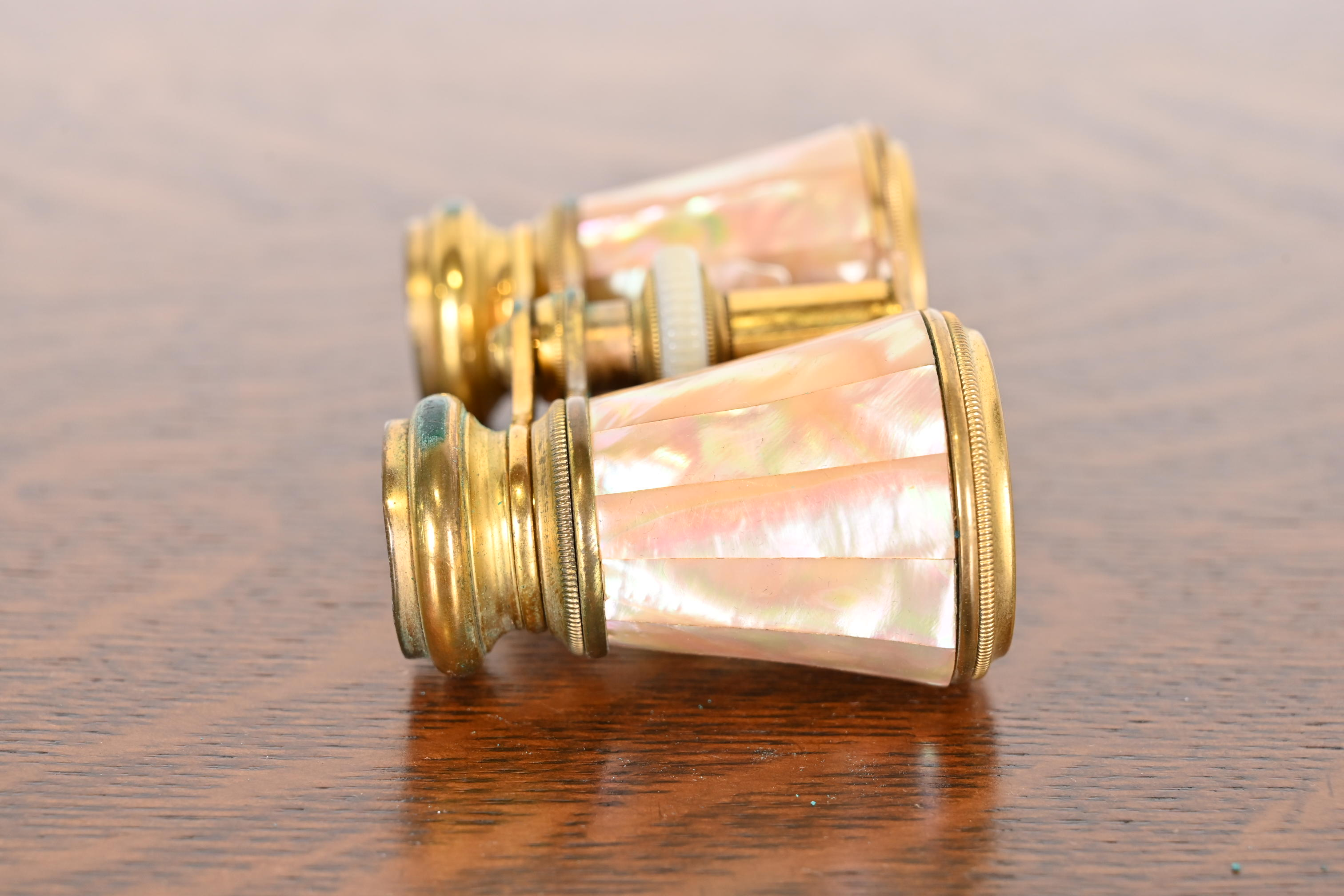 Colmont Ft Paris Mother of Pearl French Opera Glasses With Velvet Lined Leather Case, Circa 1890s - Image 8