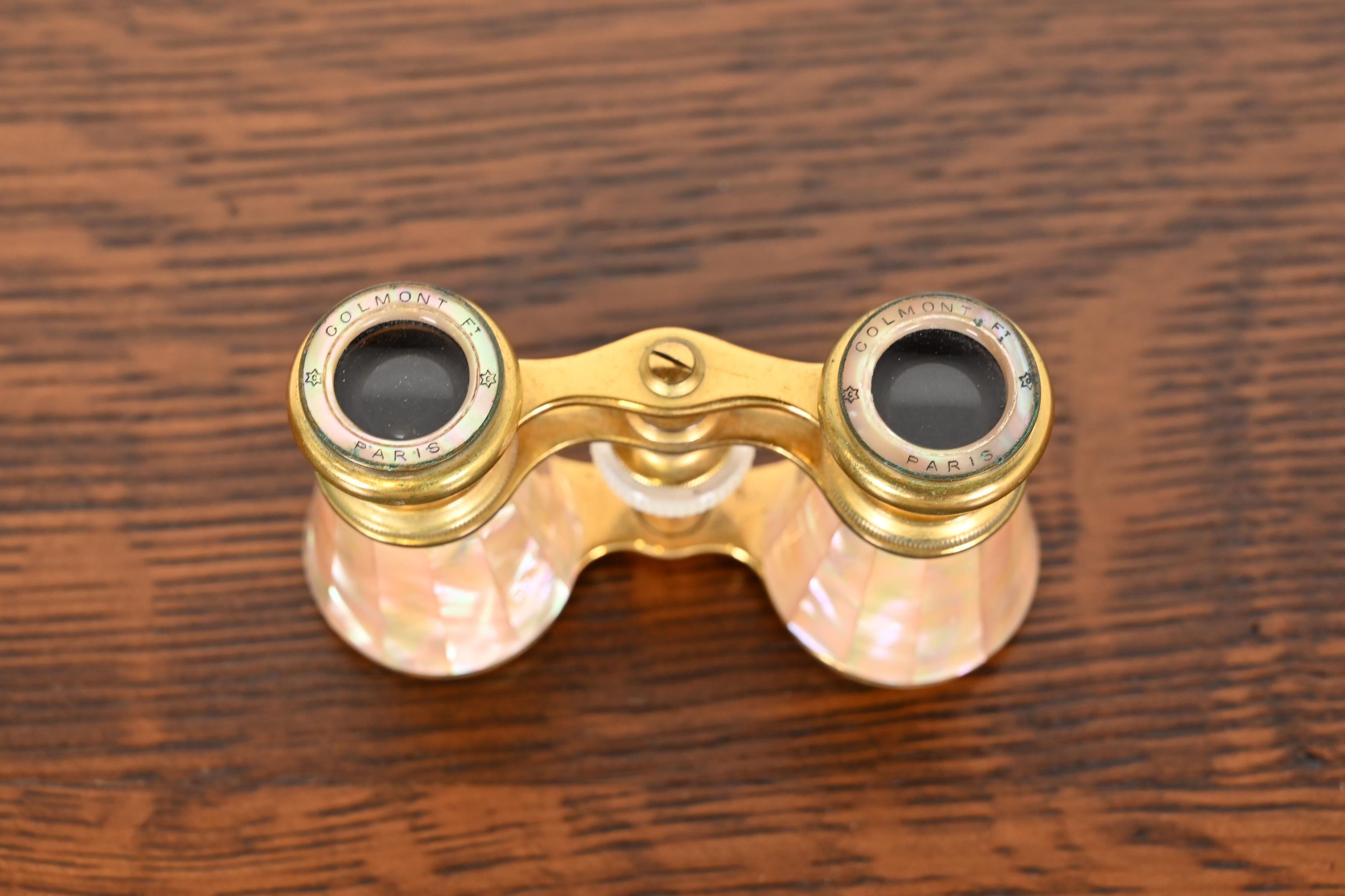 Colmont Ft Paris Mother of Pearl French Opera Glasses With Velvet Lined Leather Case, Circa 1890s - Image 10