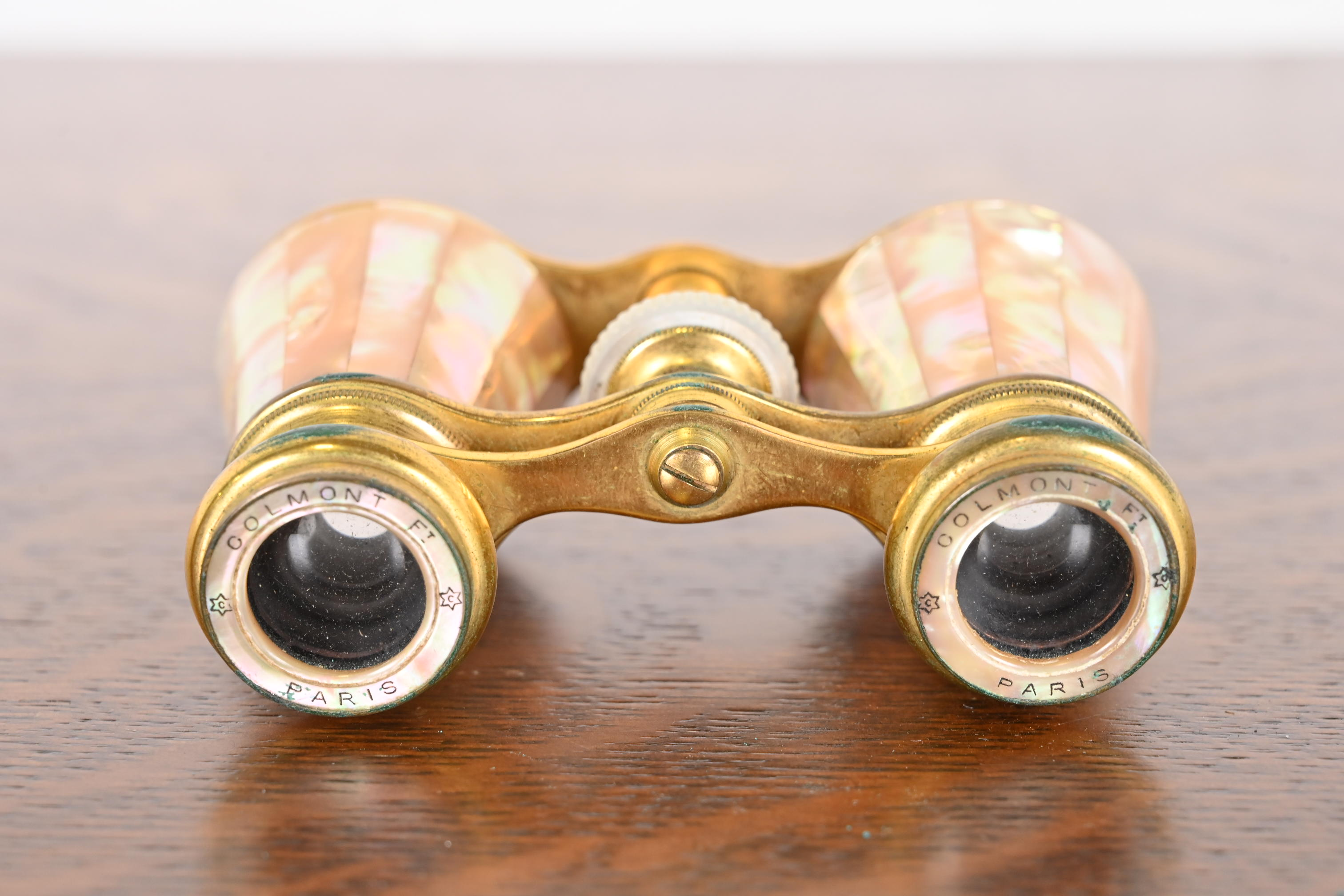 Colmont Ft Paris Mother of Pearl French Opera Glasses With Velvet Lined Leather Case, Circa 1890s - Image 7
