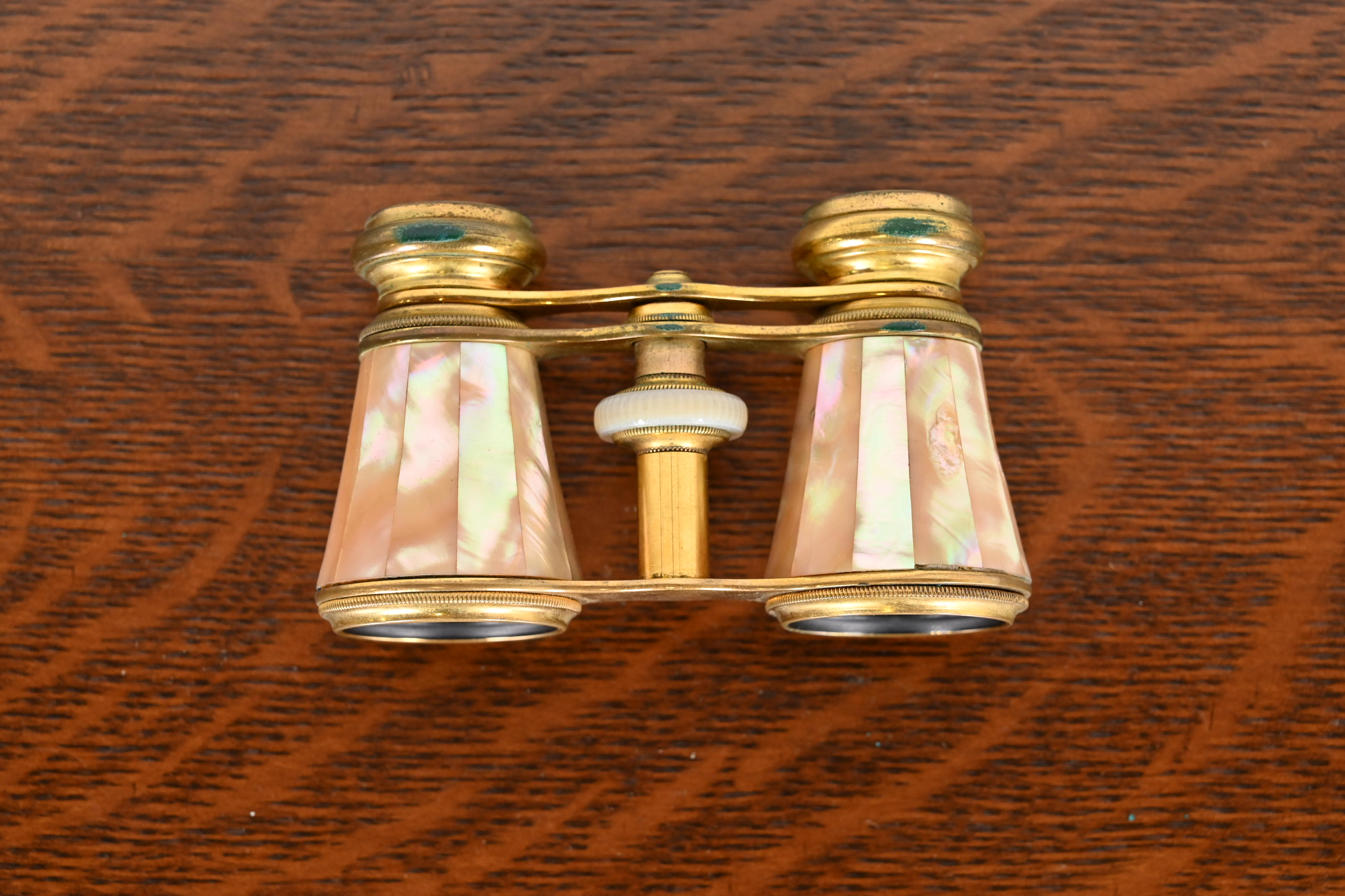 Colmont Ft Paris Mother of Pearl French Opera Glasses With Velvet Lined Leather Case, Circa 1890s - Image 6
