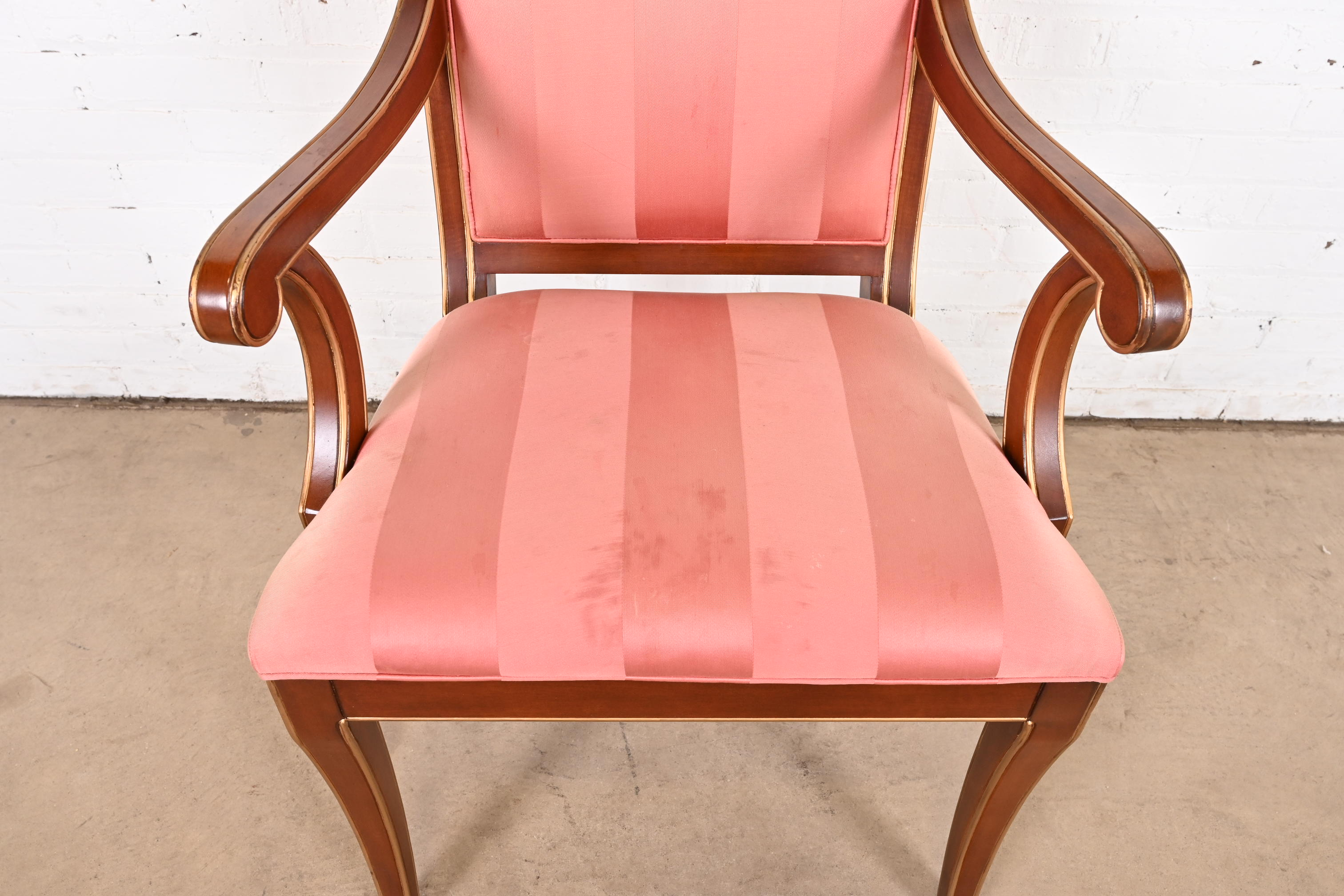 E. J. Victor Regency Carved Mahogany and Gold Gilt Dining Chairs, Set of Six - Image 7