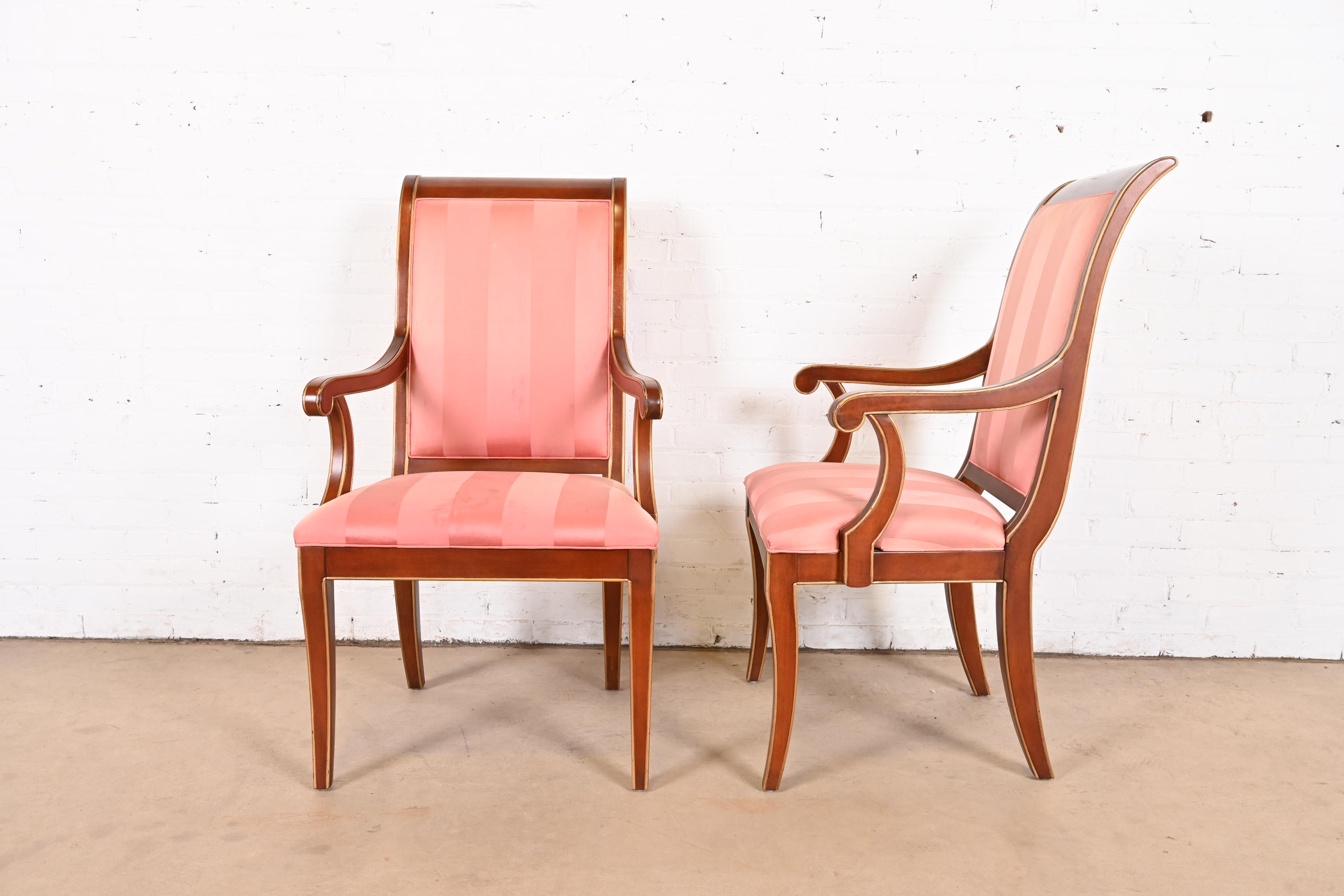 E. J. Victor Regency Carved Mahogany and Gold Gilt Dining Chairs, Set of Six - Image 5
