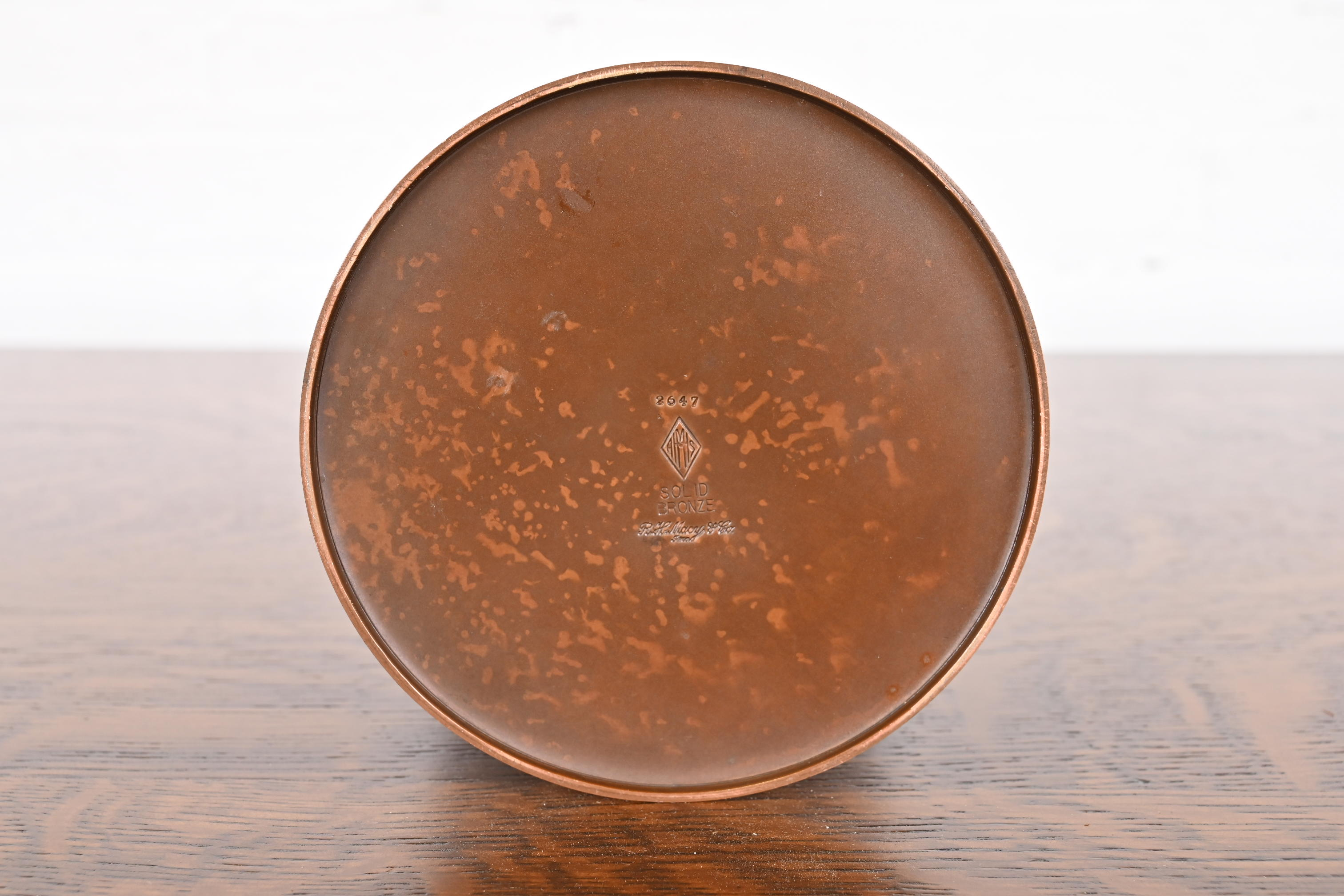 Heintz Arts & Crafts Bronze Round Container With Lid, Circa 1910 - Image 9