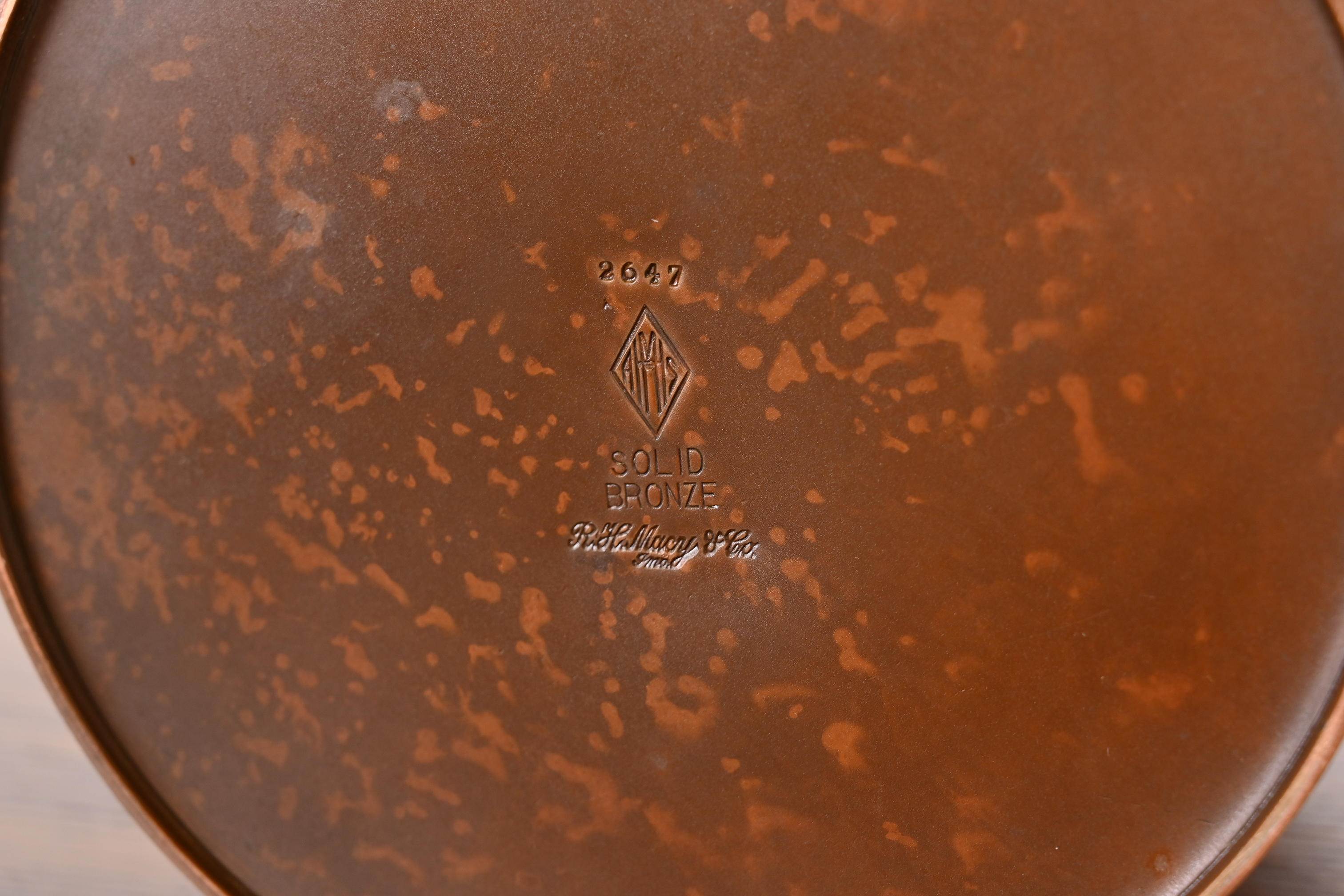Heintz Arts & Crafts Bronze Round Container With Lid, Circa 1910 - Image 10