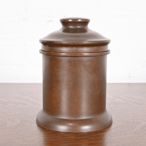 Heintz Arts & Crafts Bronze Round Container With Lid, Circa 1910