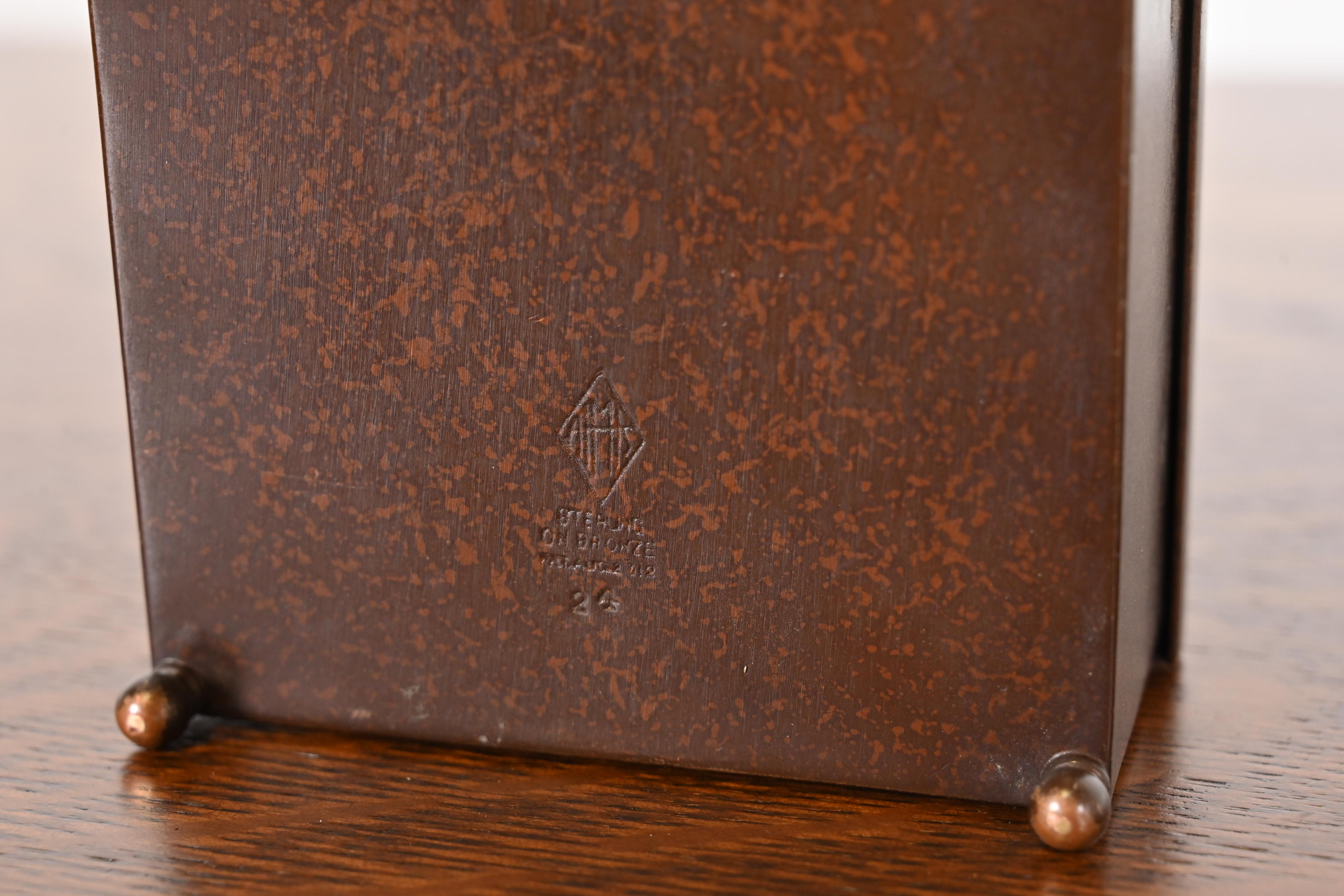 Heintz Arts & Crafts Sterling Silver on Bronze Double Humidor or Cigarette Box - Image 11