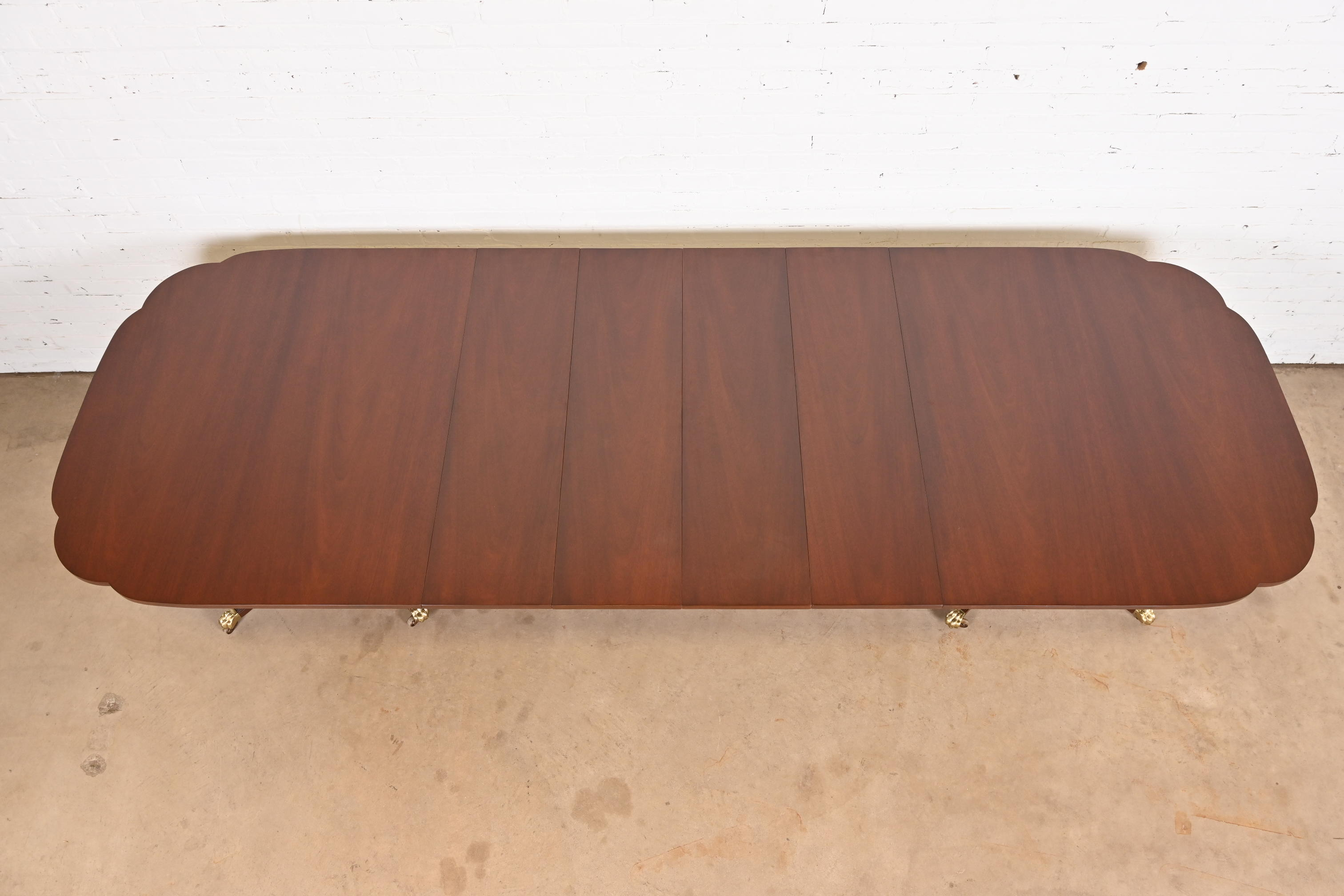 Kindel Furniture Georgian Mahogany Double Pedestal Extension Dining Table, Newly Refinished - Image 6