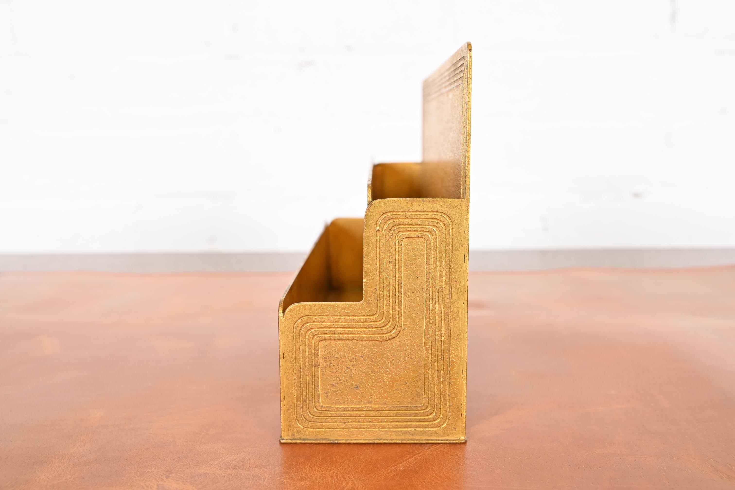 Tiffany Studios New York Graduate Bronze Doré Letter Rack - Image 8