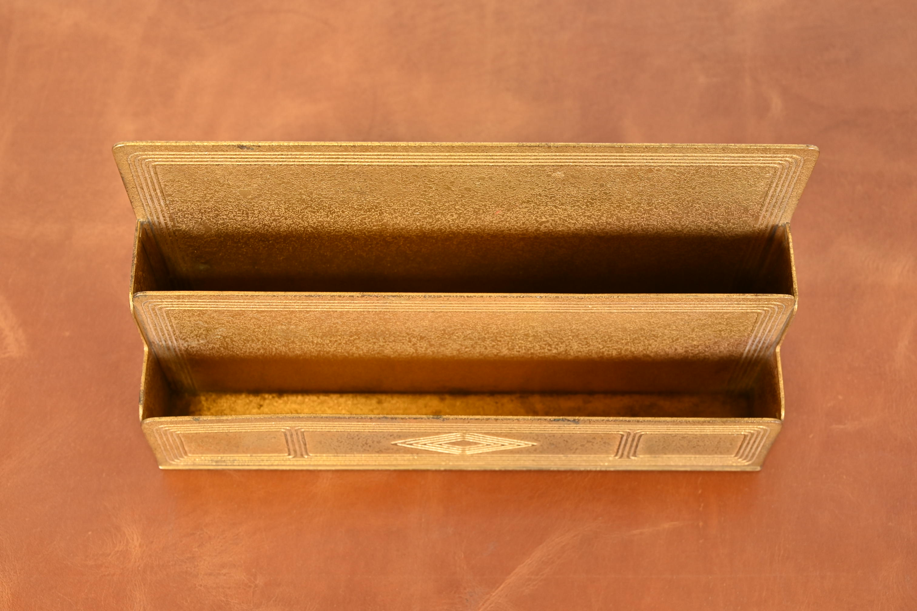 Tiffany Studios New York Graduate Bronze Doré Letter Rack - Image 6