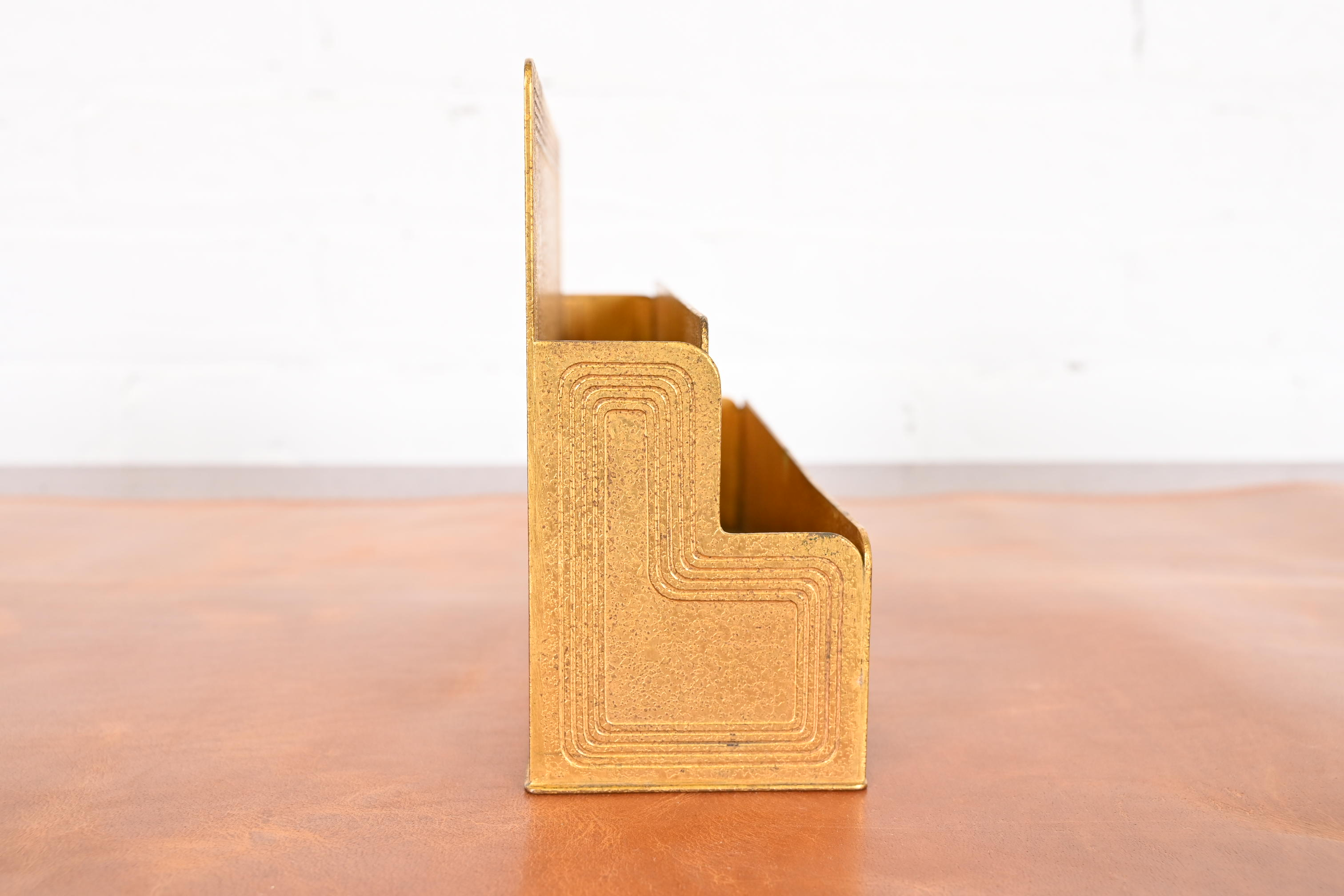 Tiffany Studios New York Graduate Bronze Doré Letter Rack - Image 7