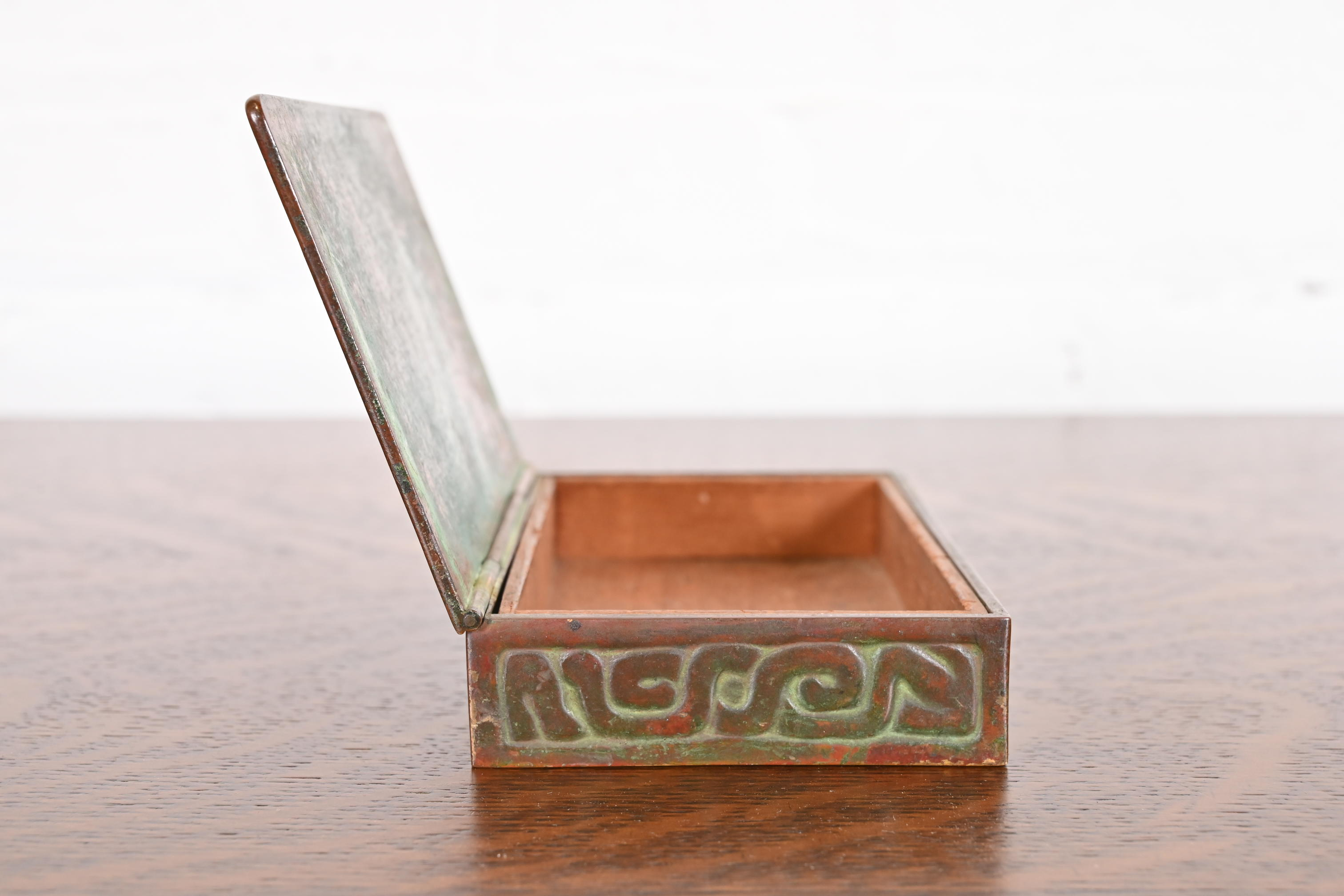 Tiffany Studios New York Zodiac Patinated Bronze Box, Circa 1910 - Image 8