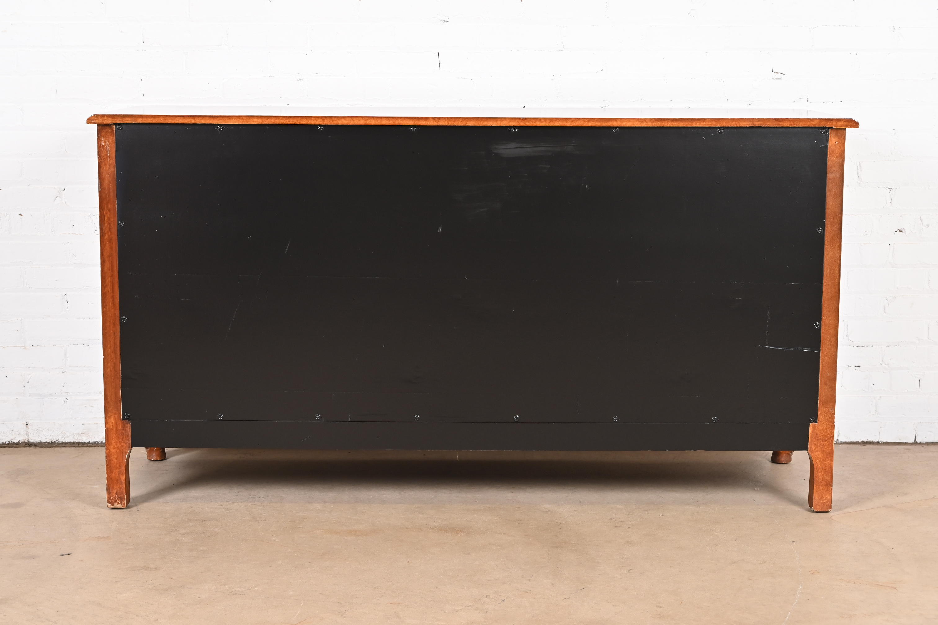 Don Ruseau French Provincial Louis XV Faux Burl Wood Painted Triple Dresser - Image 11