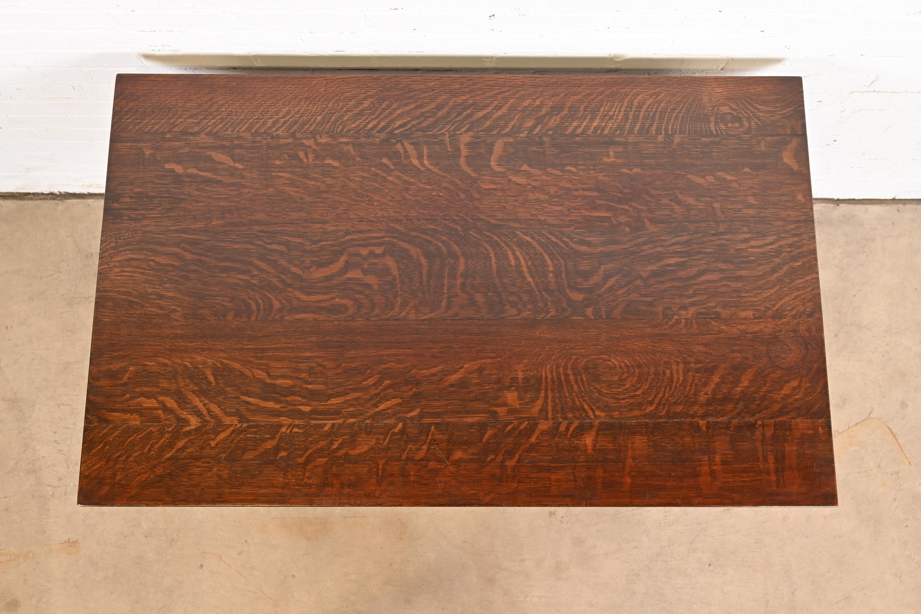 Gustav Stickley Mission Oak Arts & Crafts Desk or Library Table, Circa 1900 - Image 7