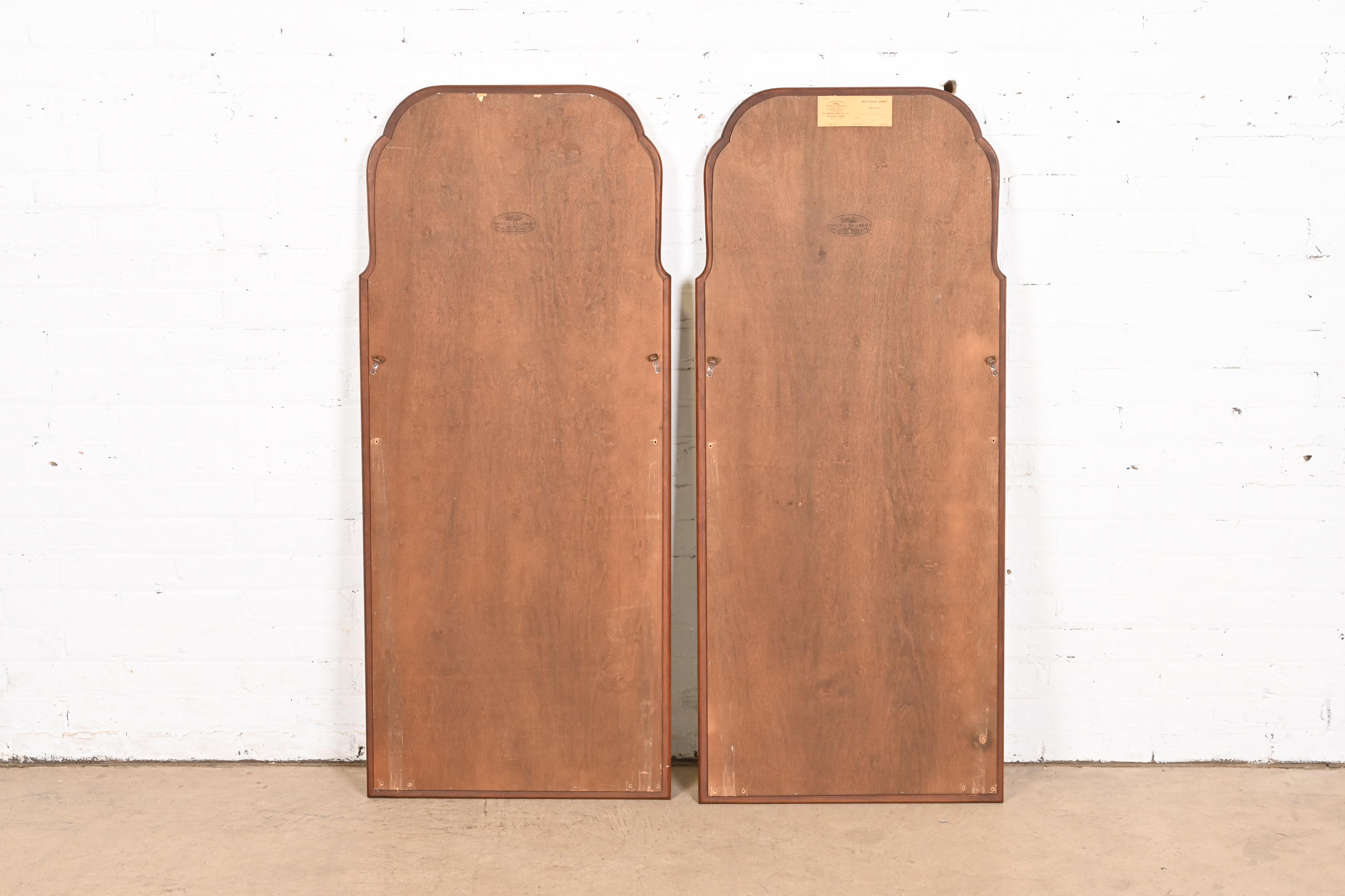 Henkel Harris Carved Solid Cherry Wood Framed Tall Wall Mirrors, Pair - Image 6