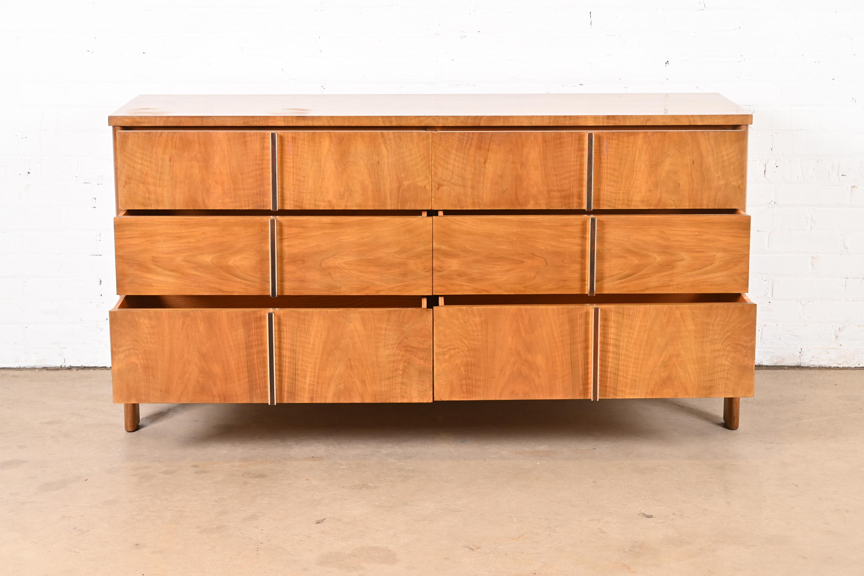 John Widdicomb Mid-Century Modern Walnut and Rosewood Dresser, 1960s - Image 4