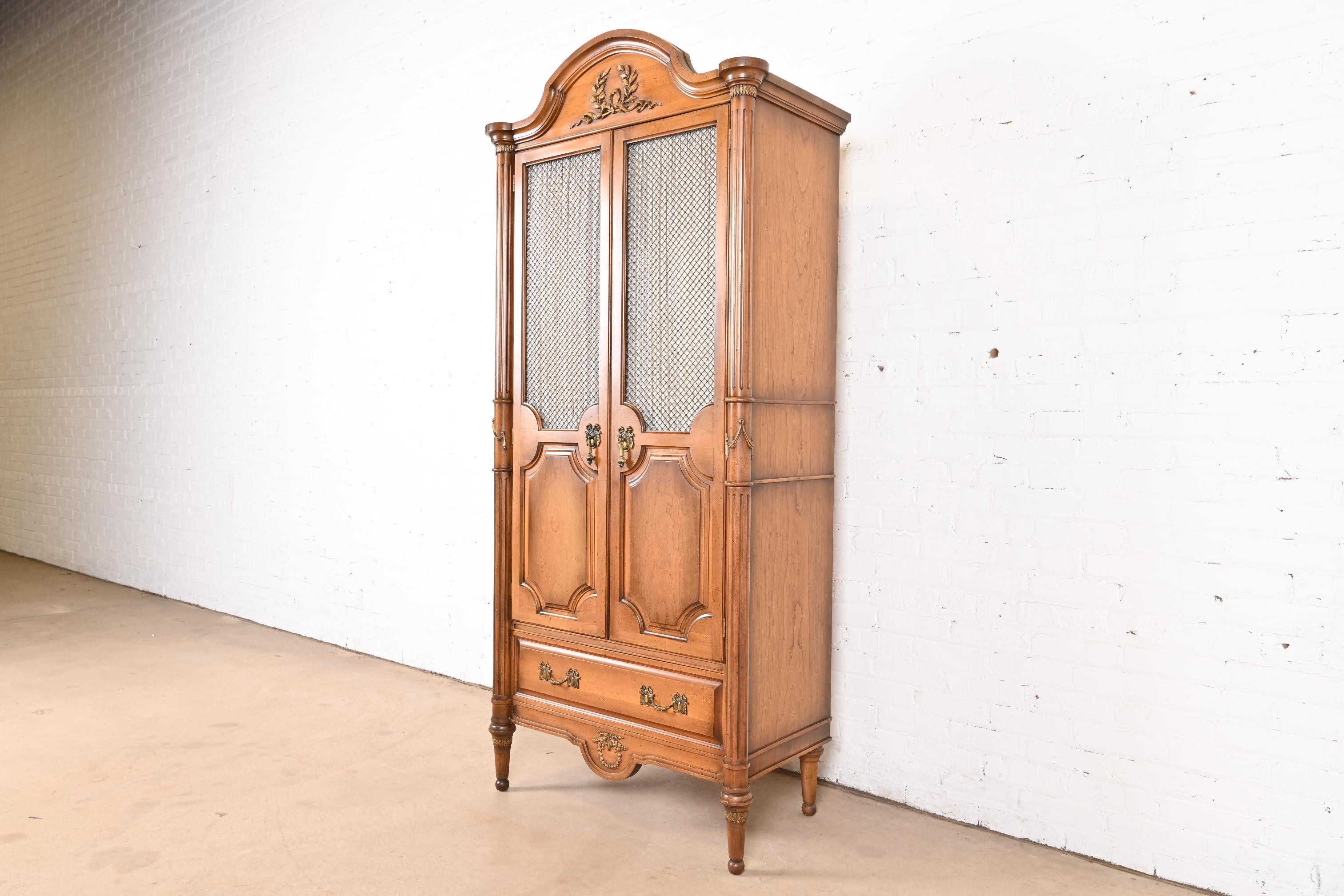 Karges Style French Regency Louis XVI Fruitwood Armoire Dresser or Linen Press, Circa 1960s - Image 2