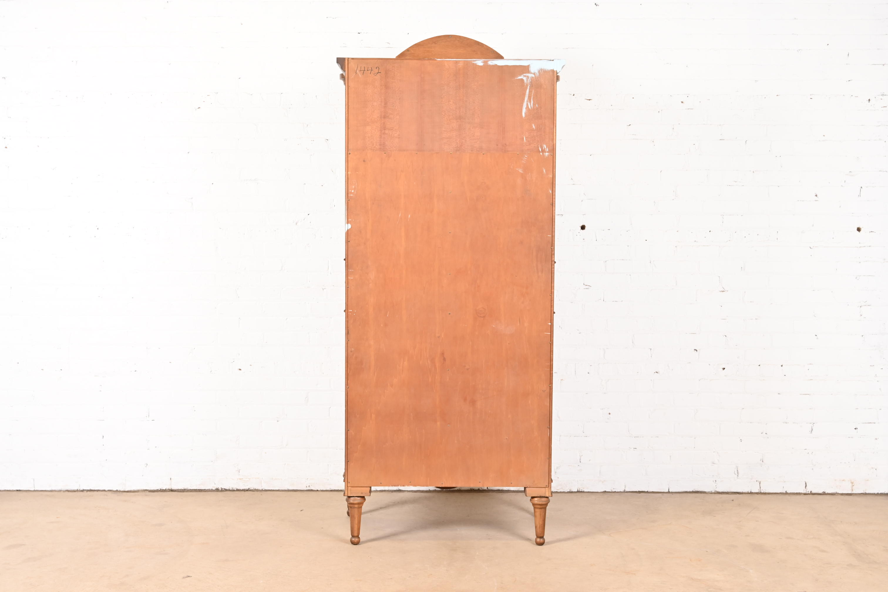 Karges Style French Regency Louis XVI Fruitwood Armoire Dresser or Linen Press, Circa 1960s - Image 11