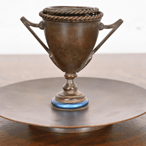 Louis Comfort Tiffany Furnaces Bronze and Favrile Glass Candlestick, 1920s