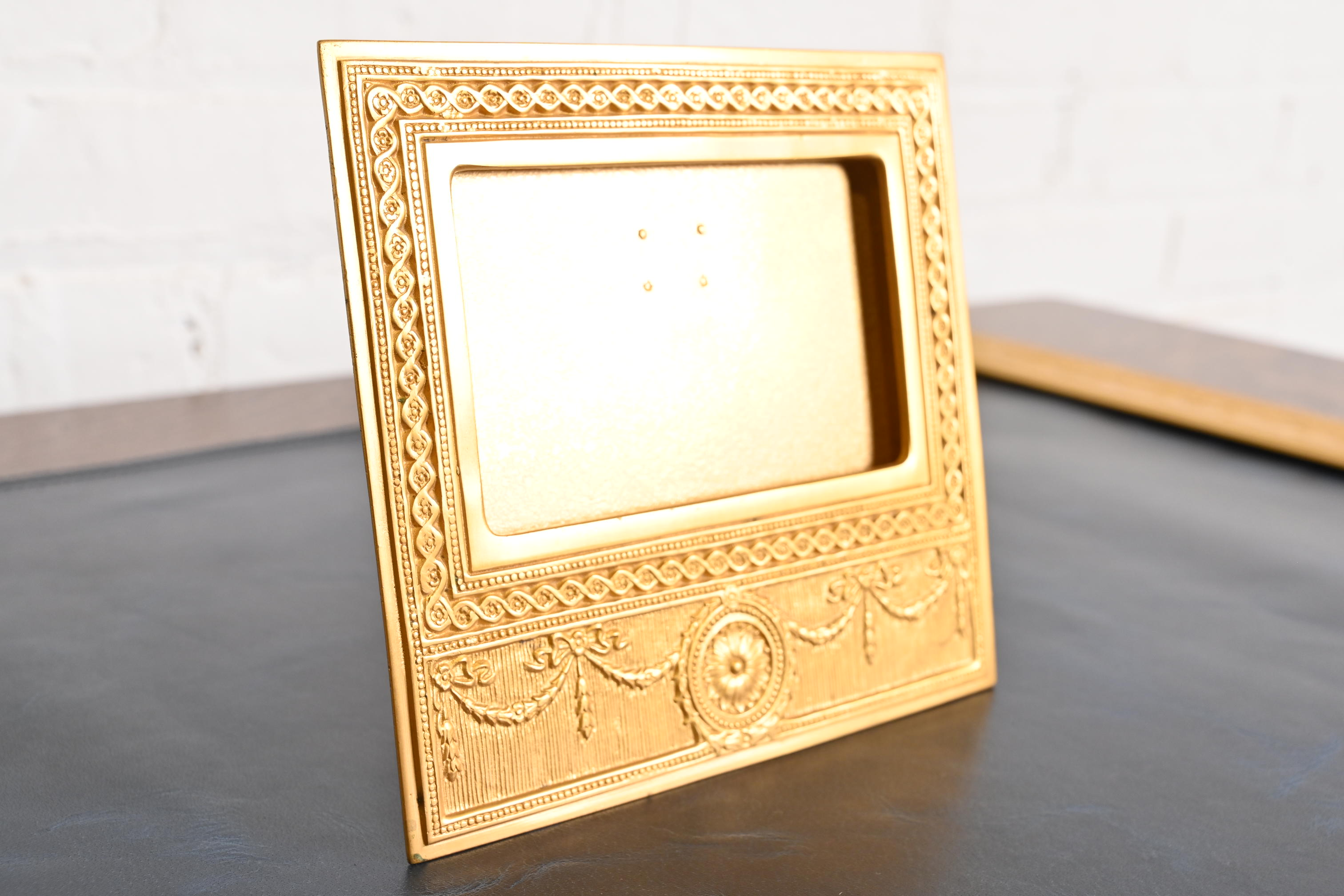 Tiffany Studios New York Adam Bronze Doré Desk Calendar Frame or Picture Frame - Image 3