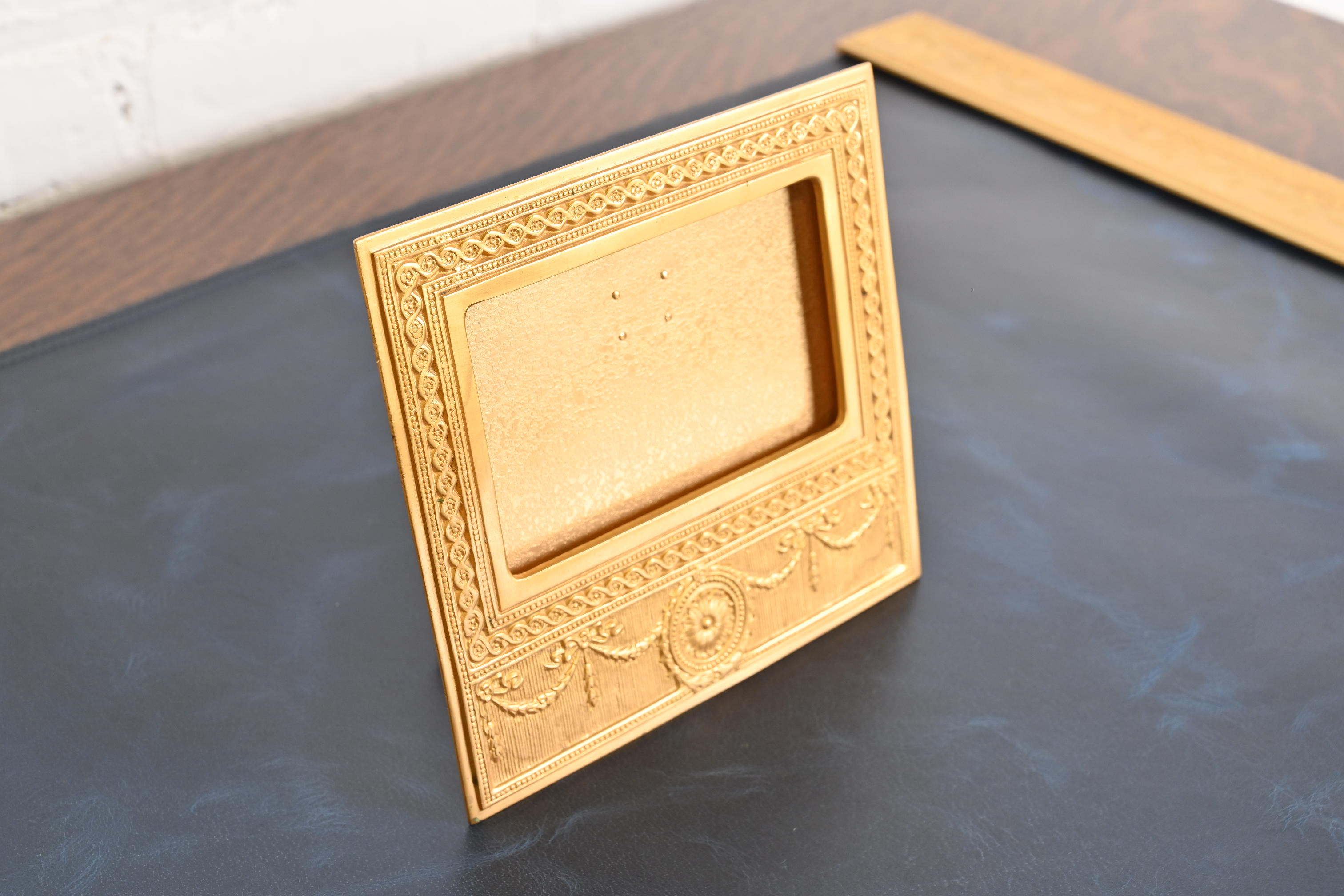 Tiffany Studios New York Adam Bronze Doré Desk Calendar Frame or Picture Frame - Image 4