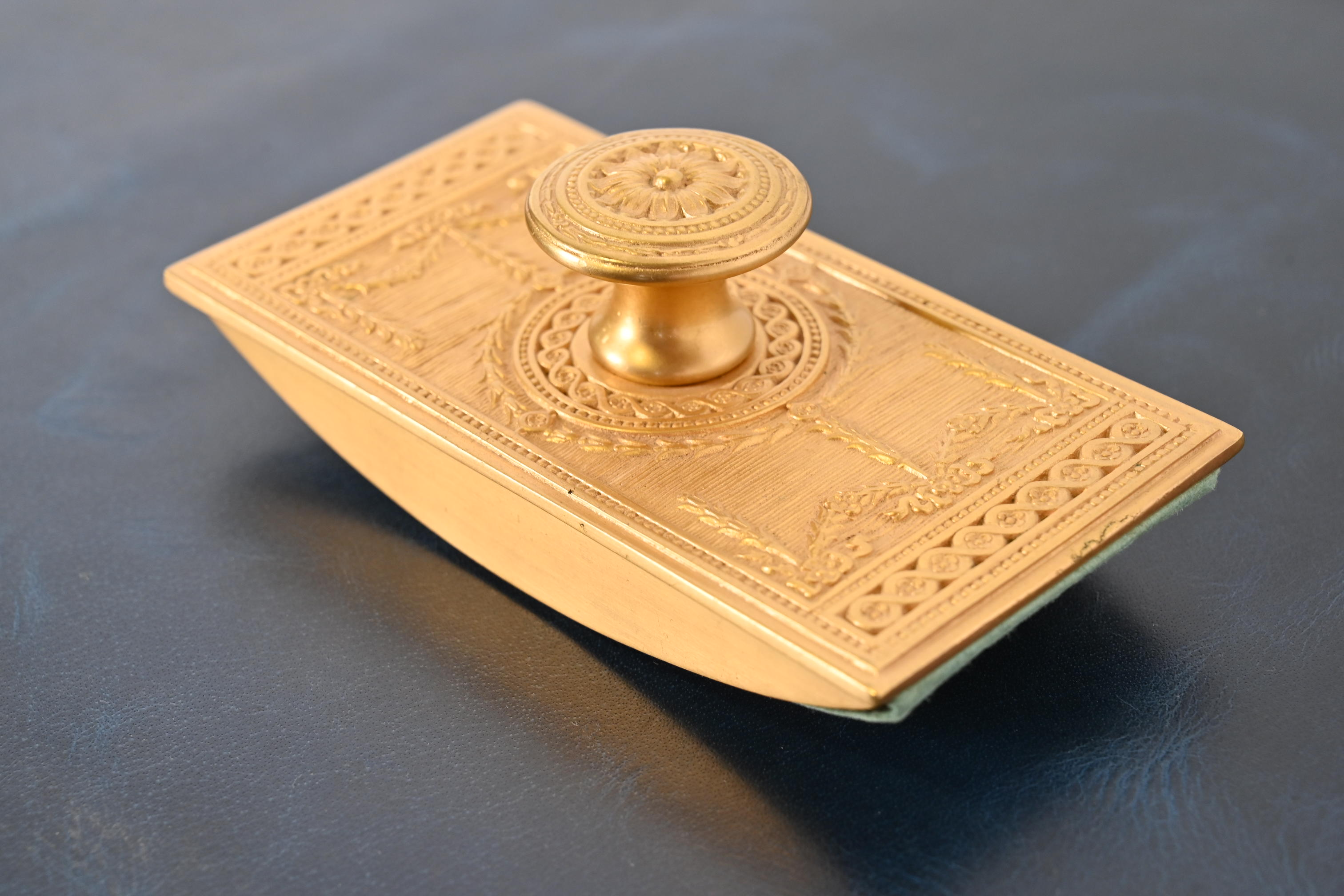 Tiffany Studios New York Adam Bronze Doré Rocker Blotter