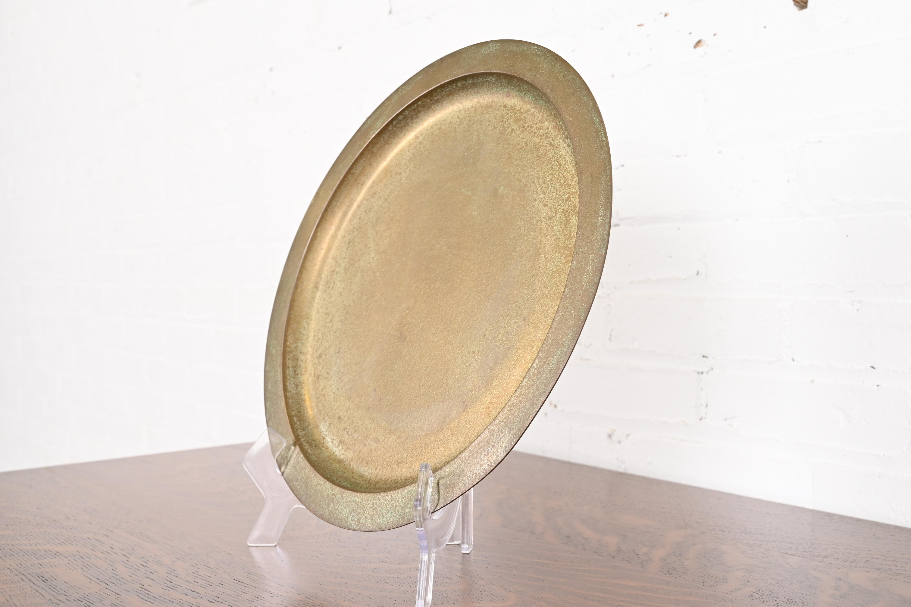 Tiffany Studios New York Bronze Doré Large Charger Plate or Tray - Image 3