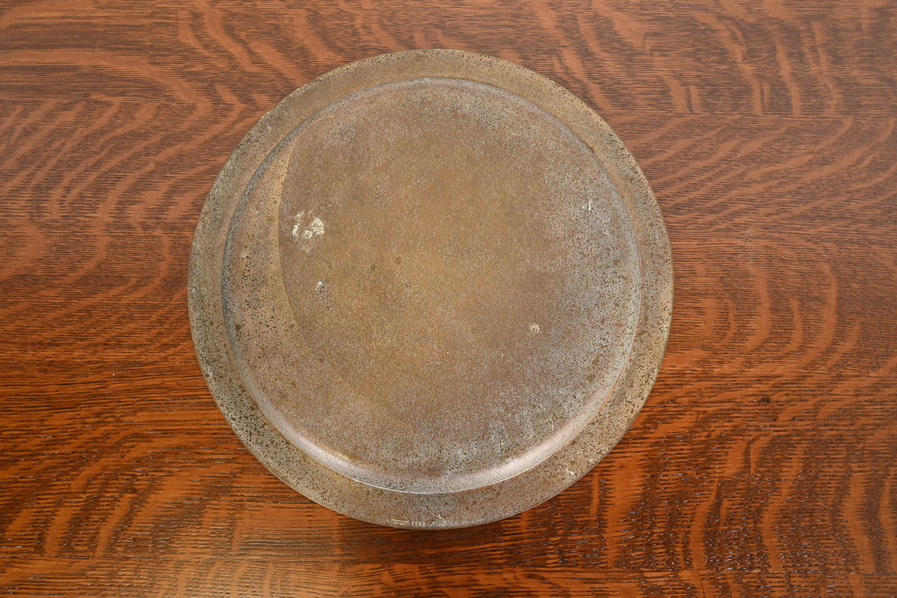 Tiffany Studios New York Bronze Doré Large Charger Plate or Tray - Image 6